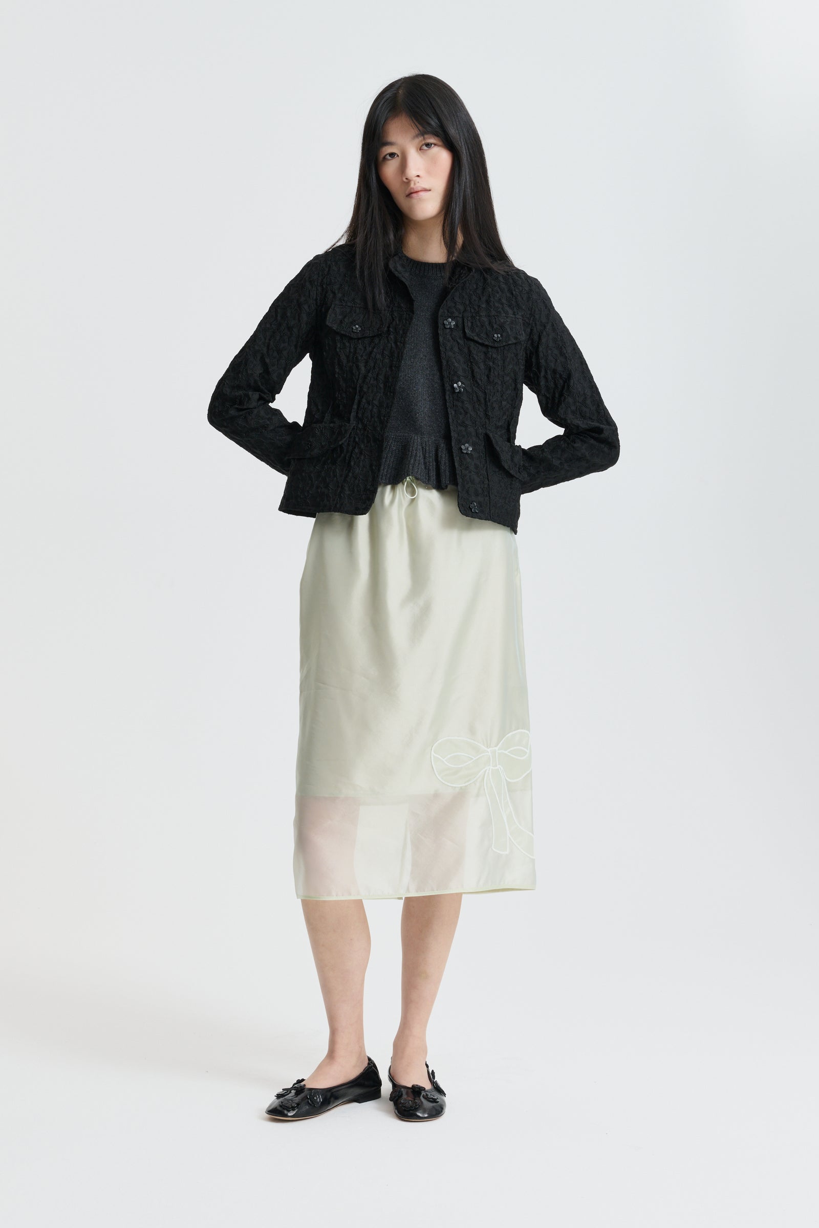 CBBRIA | SKIRT HYBRID ORGANZA PALE GREEN