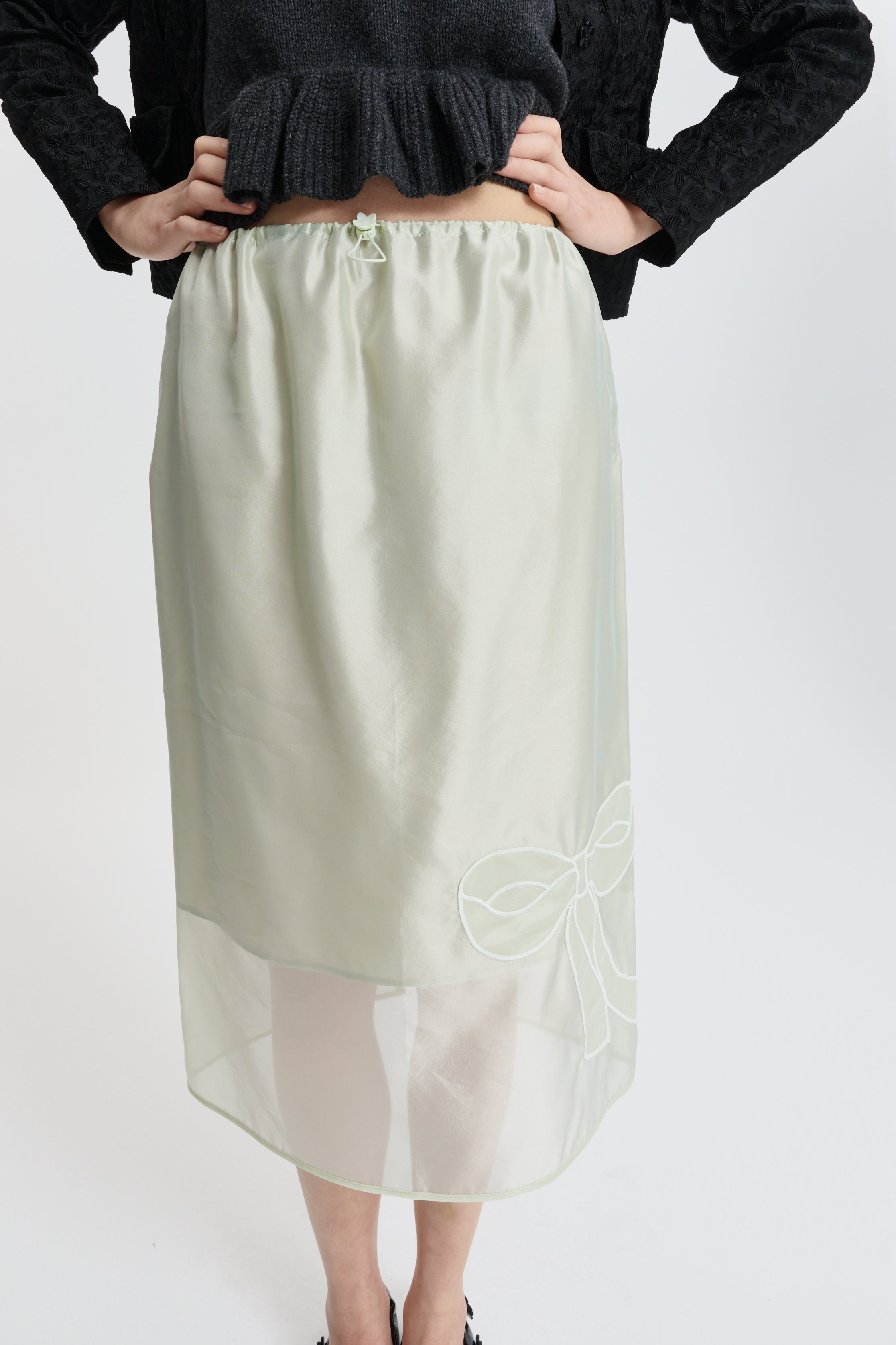 CBBRIA | SKIRT HYBRID ORGANZA PALE GREEN