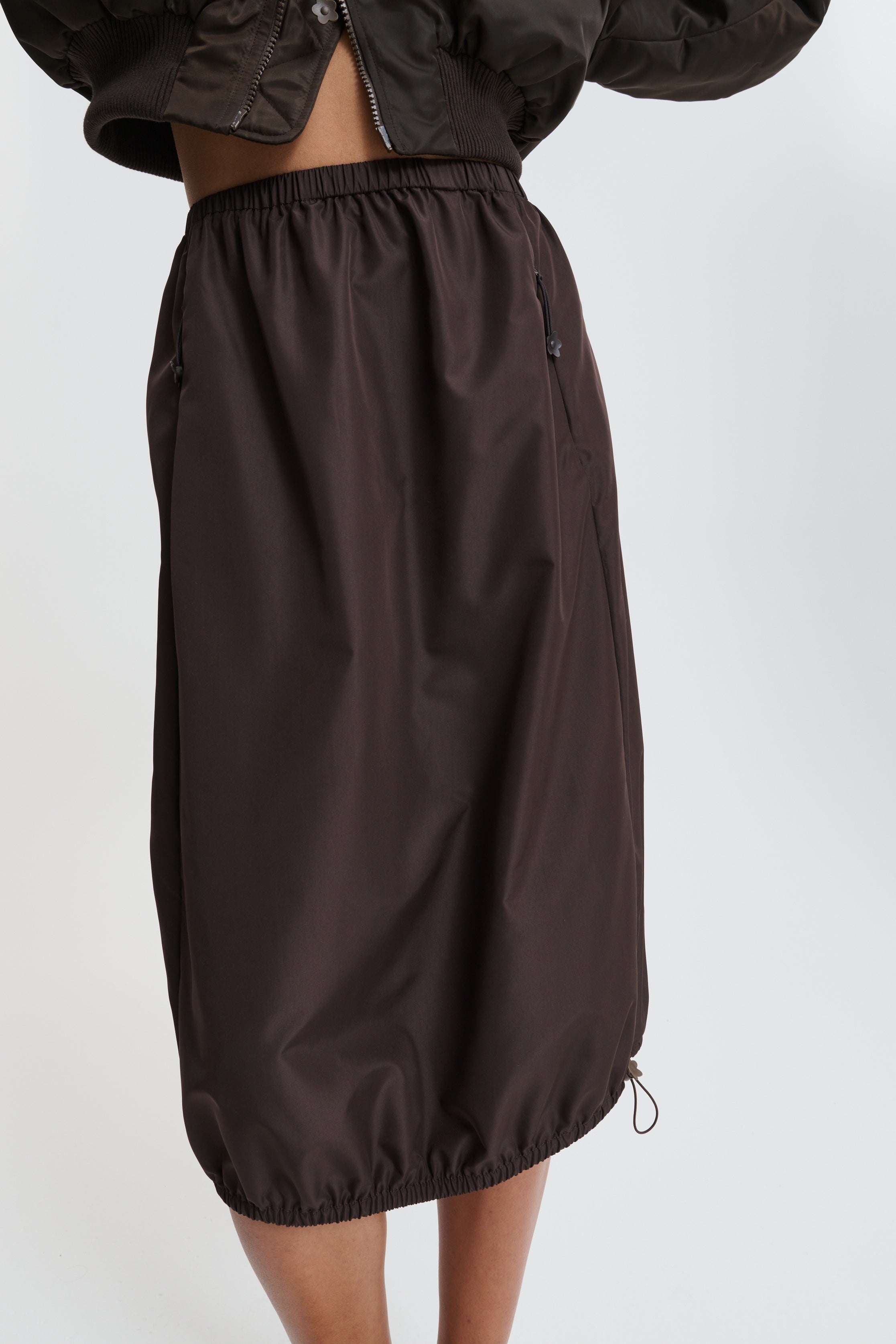 CBFIE | SKIRT RECYCLED FAILLE BROWN