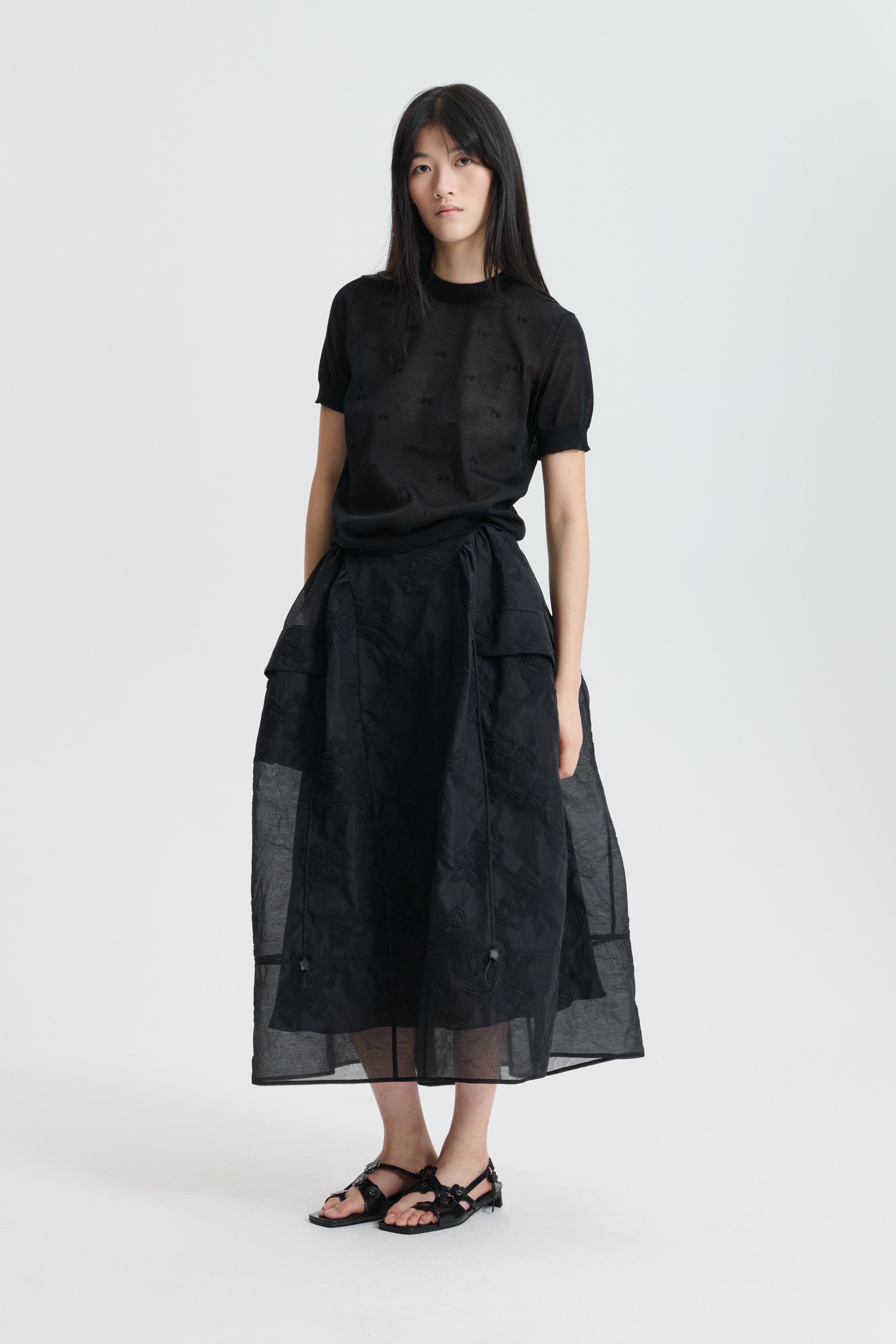 CBFUANA | SKIRT PAPILLON MATELASSÉ BLACK