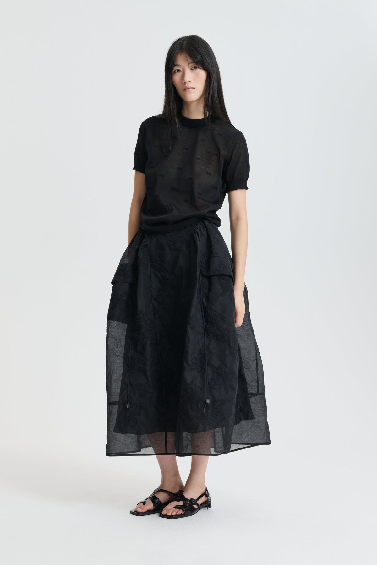 CBFUANA | SKIRT PAPILLON MATELASSÉ BLACK