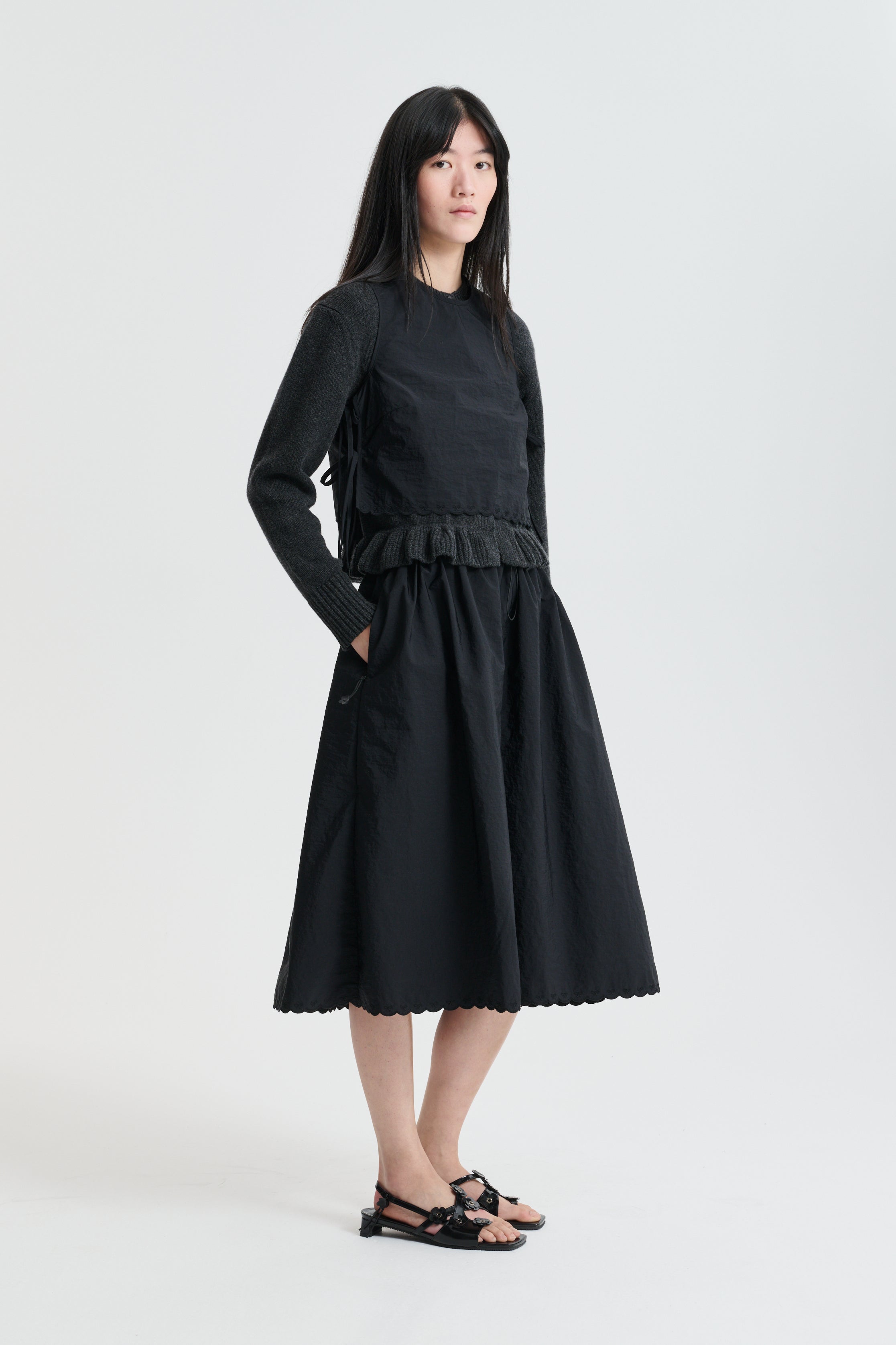 CBFIELLA | SKIRT EMBROIDERED TAFFETA BLACK