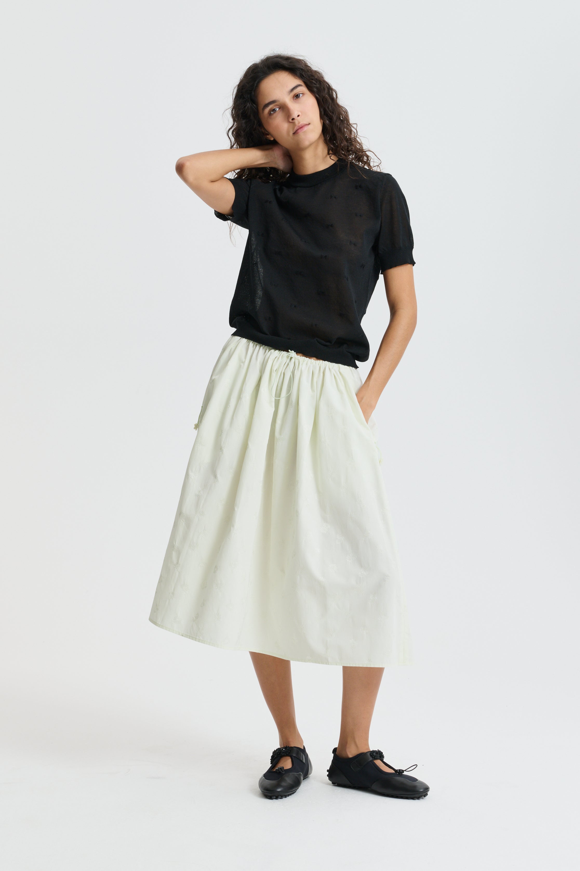 CBFIELLA | SKIRT DITSY BELLIS PALE GREEN