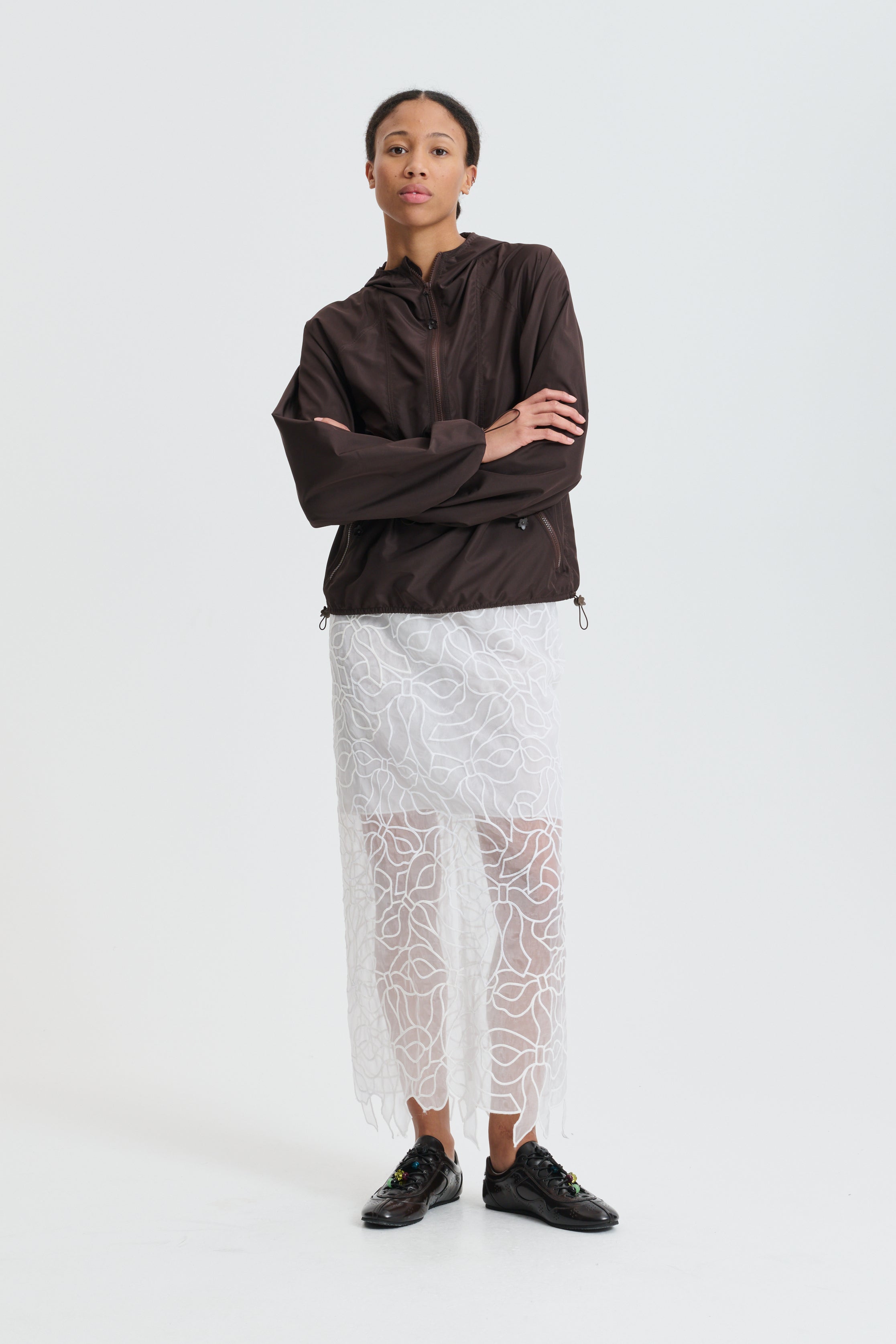 CBGUS | SKIRT BOW EMBROIDERY WHITE