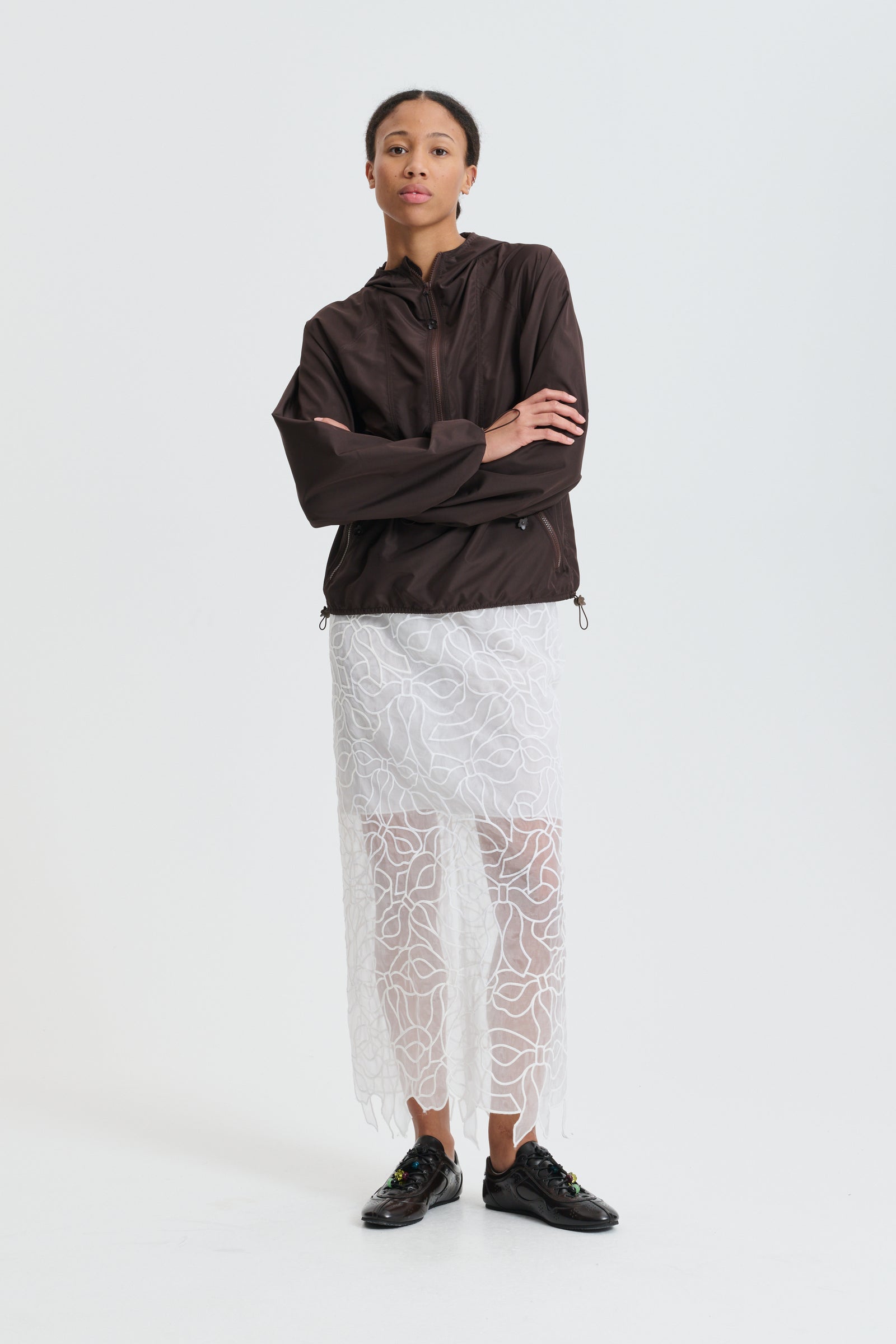 CBGUS | SKIRT BOW EMBROIDERY WHITE