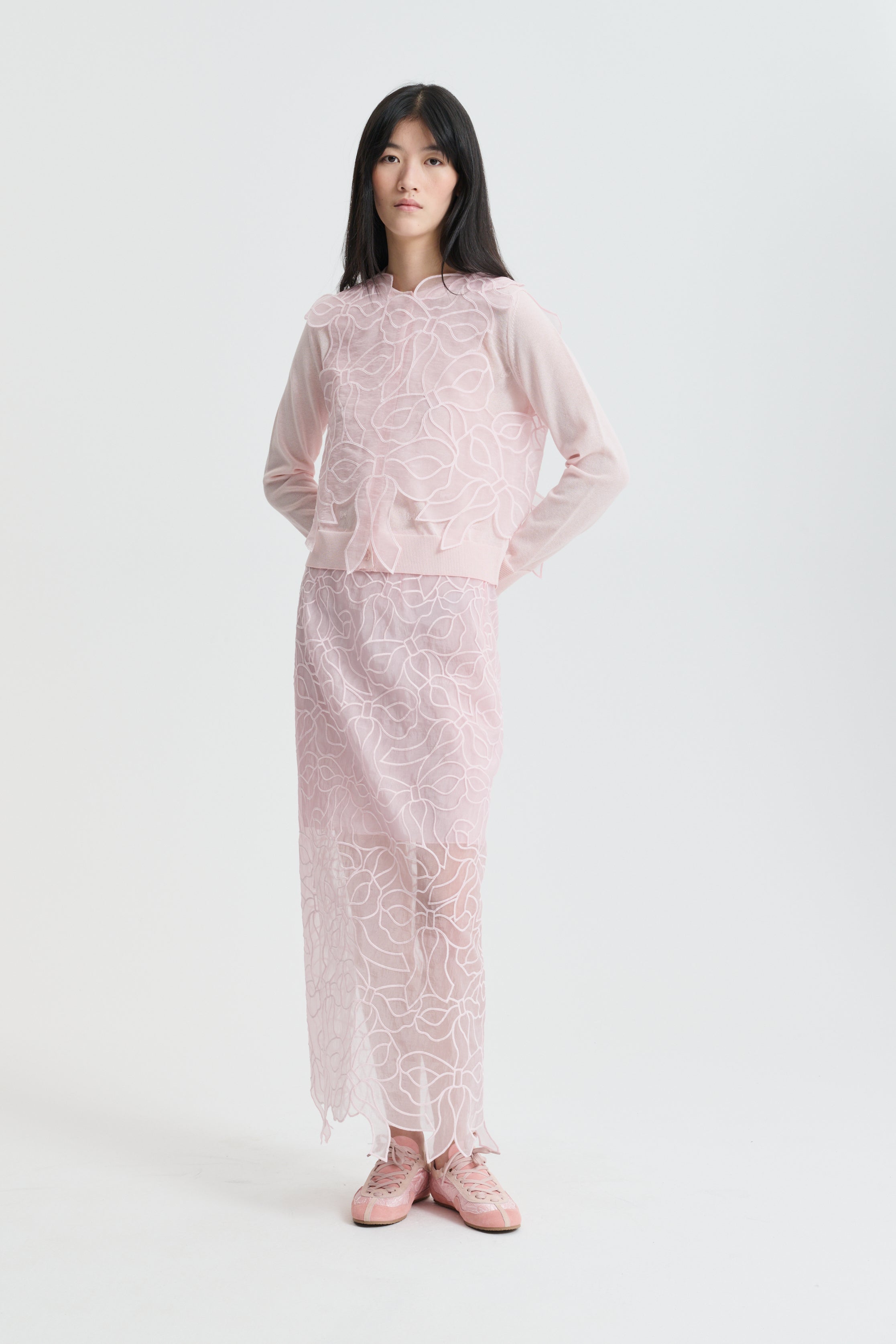 CBGUS | SKIRT BOW EMBROIDERY BLUSH PINK