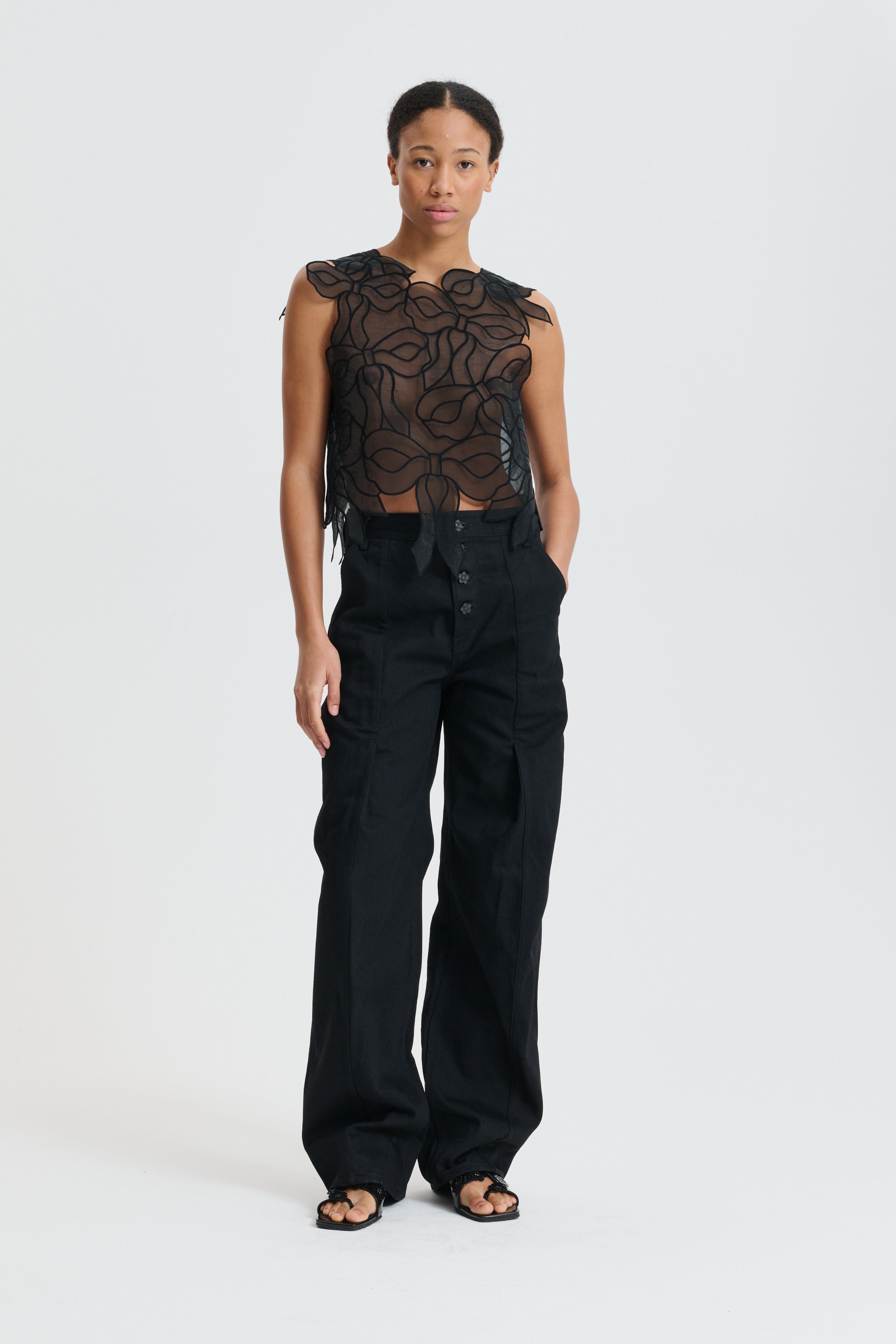 CBCARMELA | DENIM TROUSERS DENIM BLACK