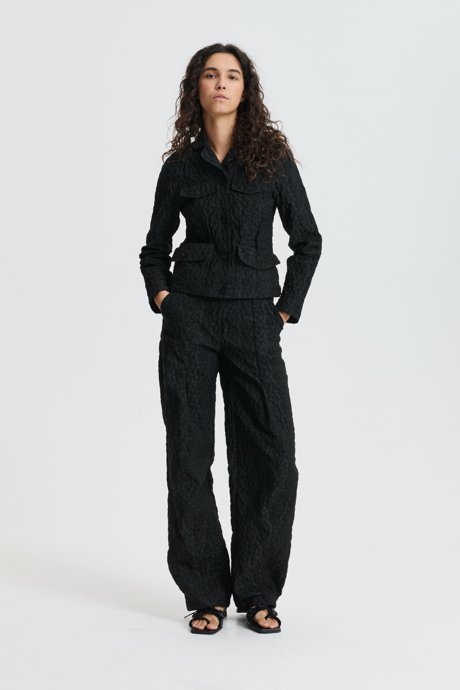 CBDARMELA | TROUSERS BEGONIA JACQUARD BLACK