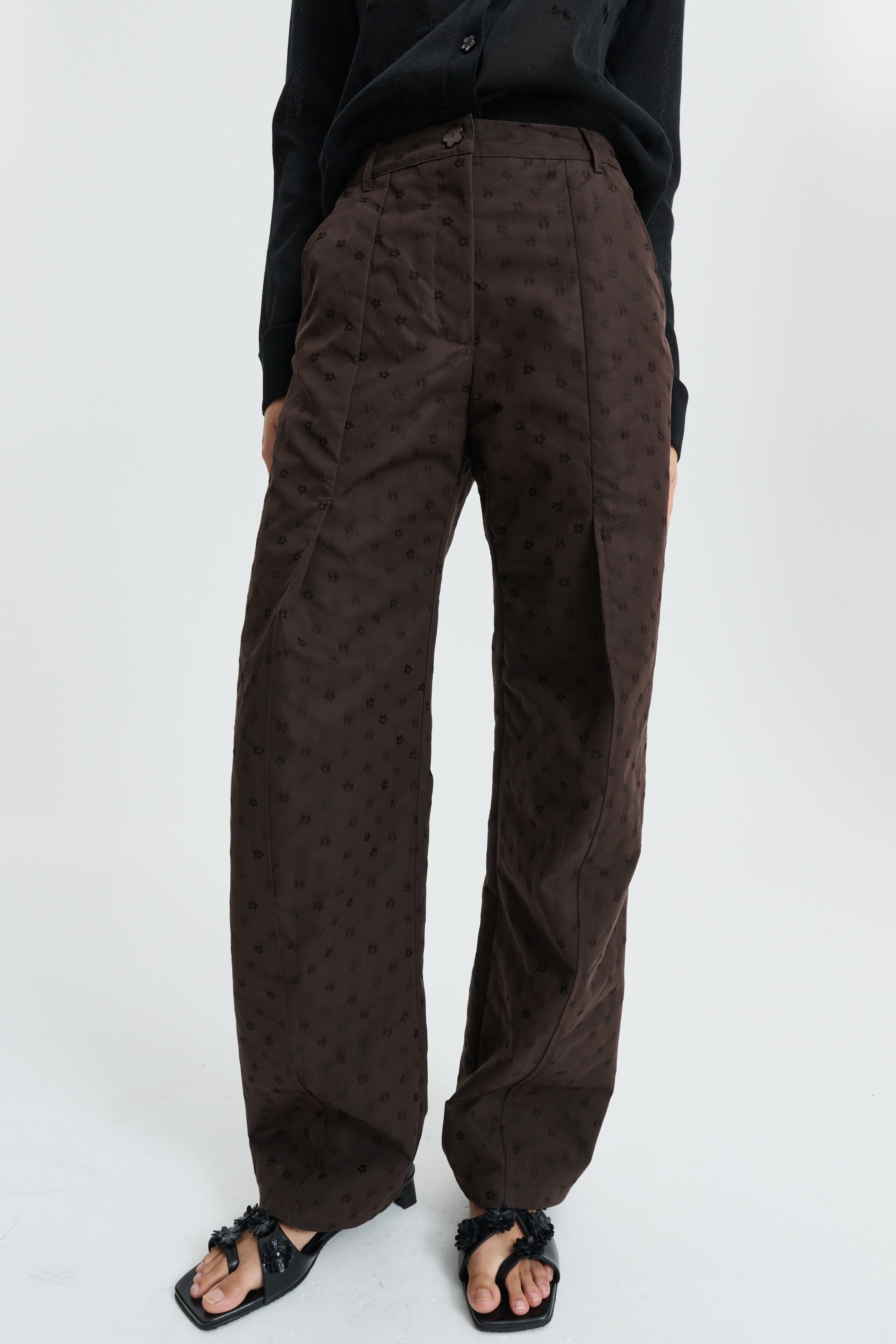 CBDARMELA | TROUSERS IRIS JACQUARD BROWN