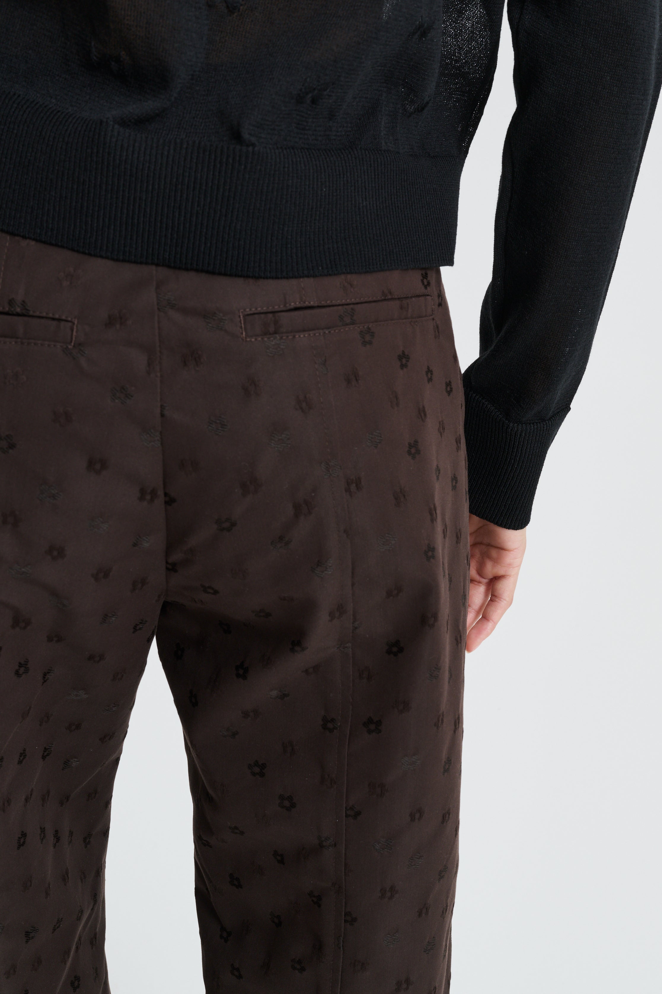 CBDARMELA | TROUSERS IRIS JACQUARD BROWN