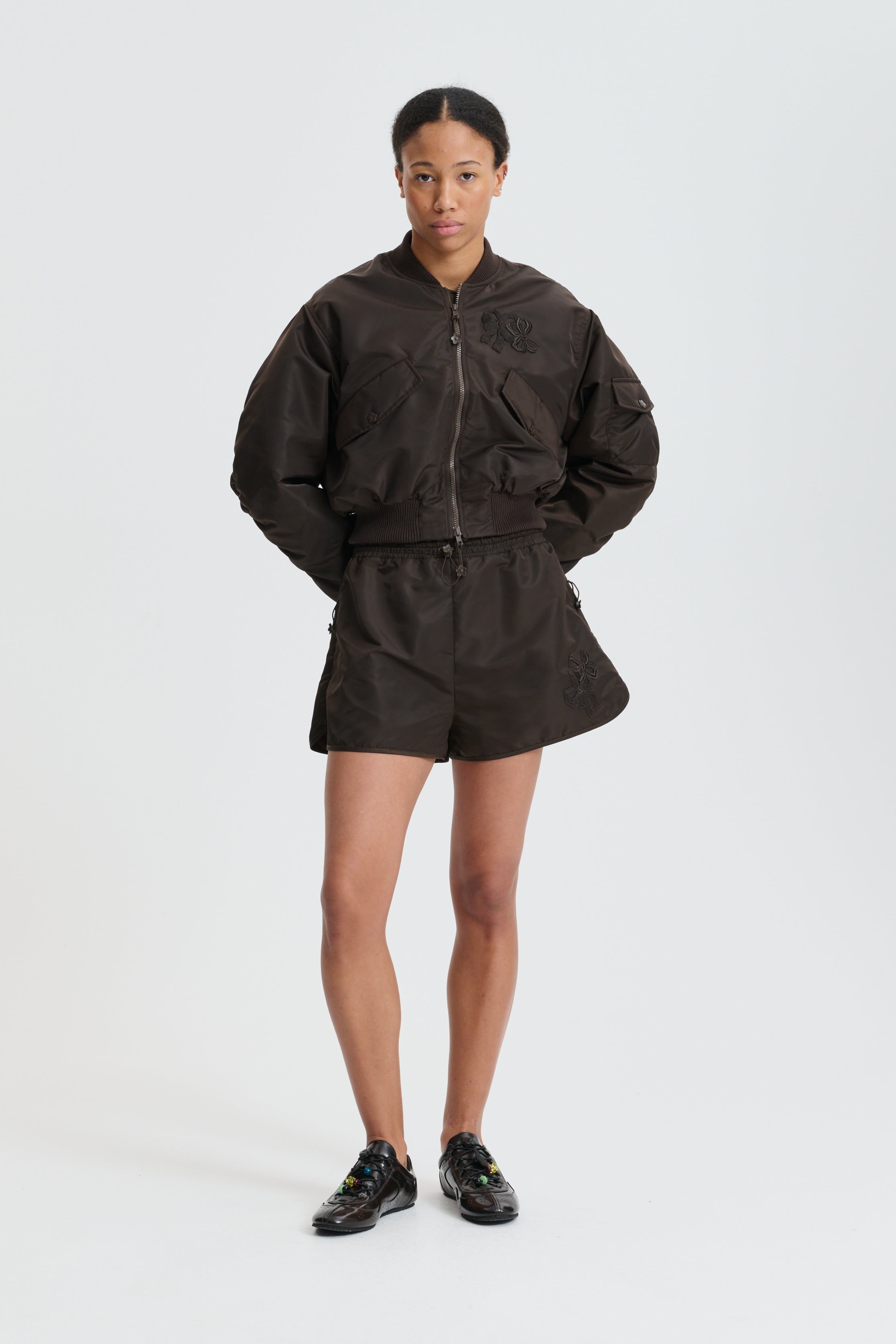 CBCOLETTE | SHORTS TECHNICAL NYLON BROWN