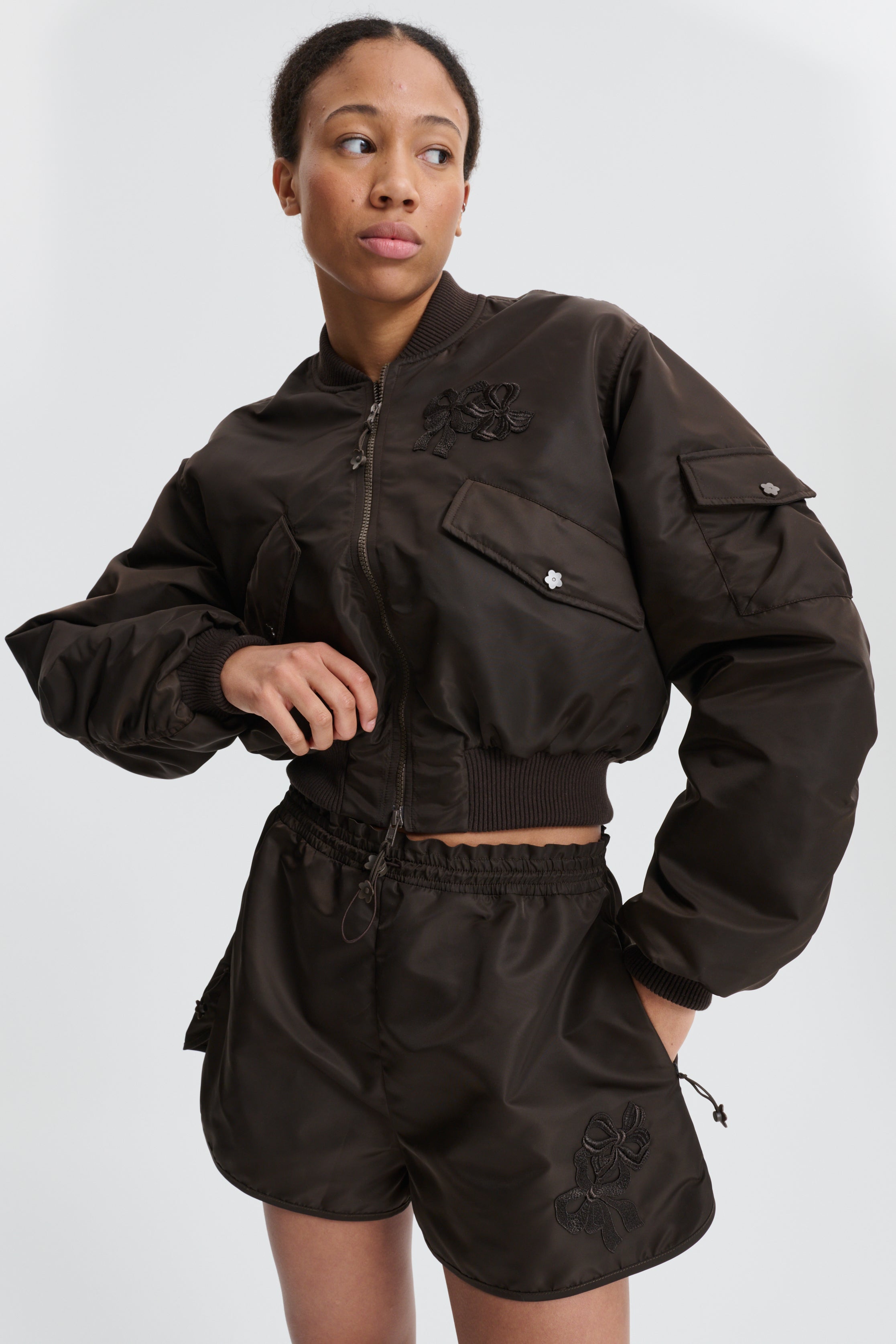 CBCOLETTE | SHORTS TECHNICAL NYLON BROWN