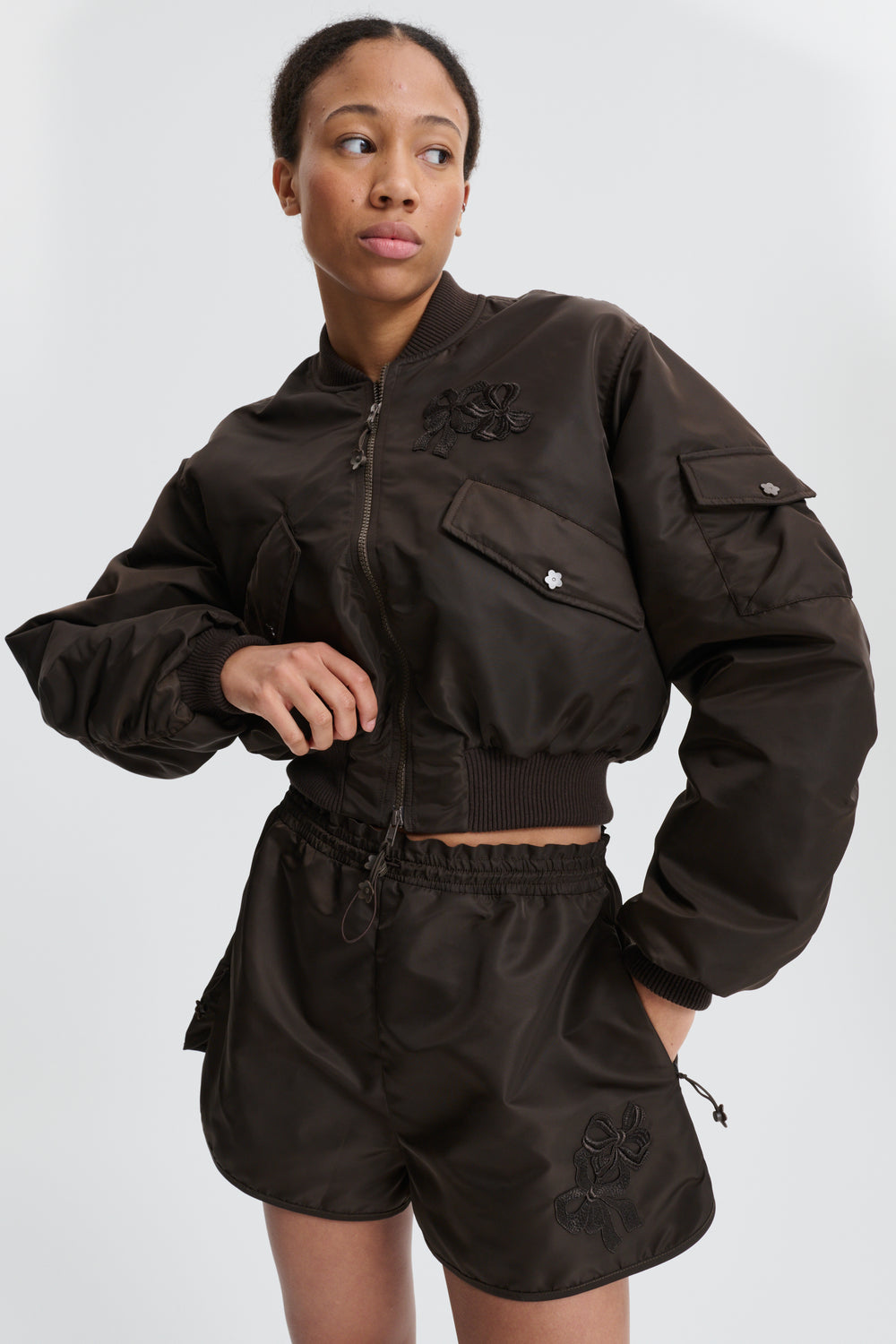 CBCOLETTE | SHORTS TECHNICAL NYLON BROWN