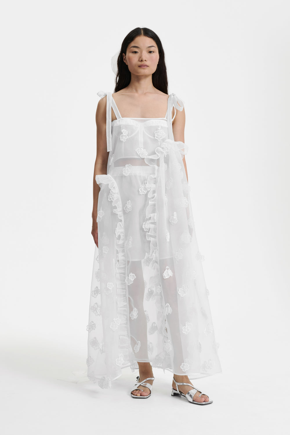 OSWALD | DRESS KIRI EMBROIDERY WHITE