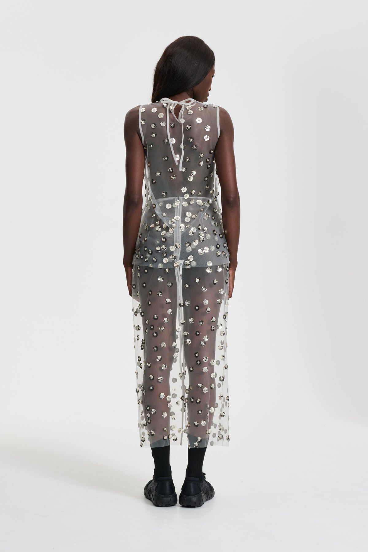 UTANIA | TOP SEQUIN BLOSSOM TULLE CLEAR