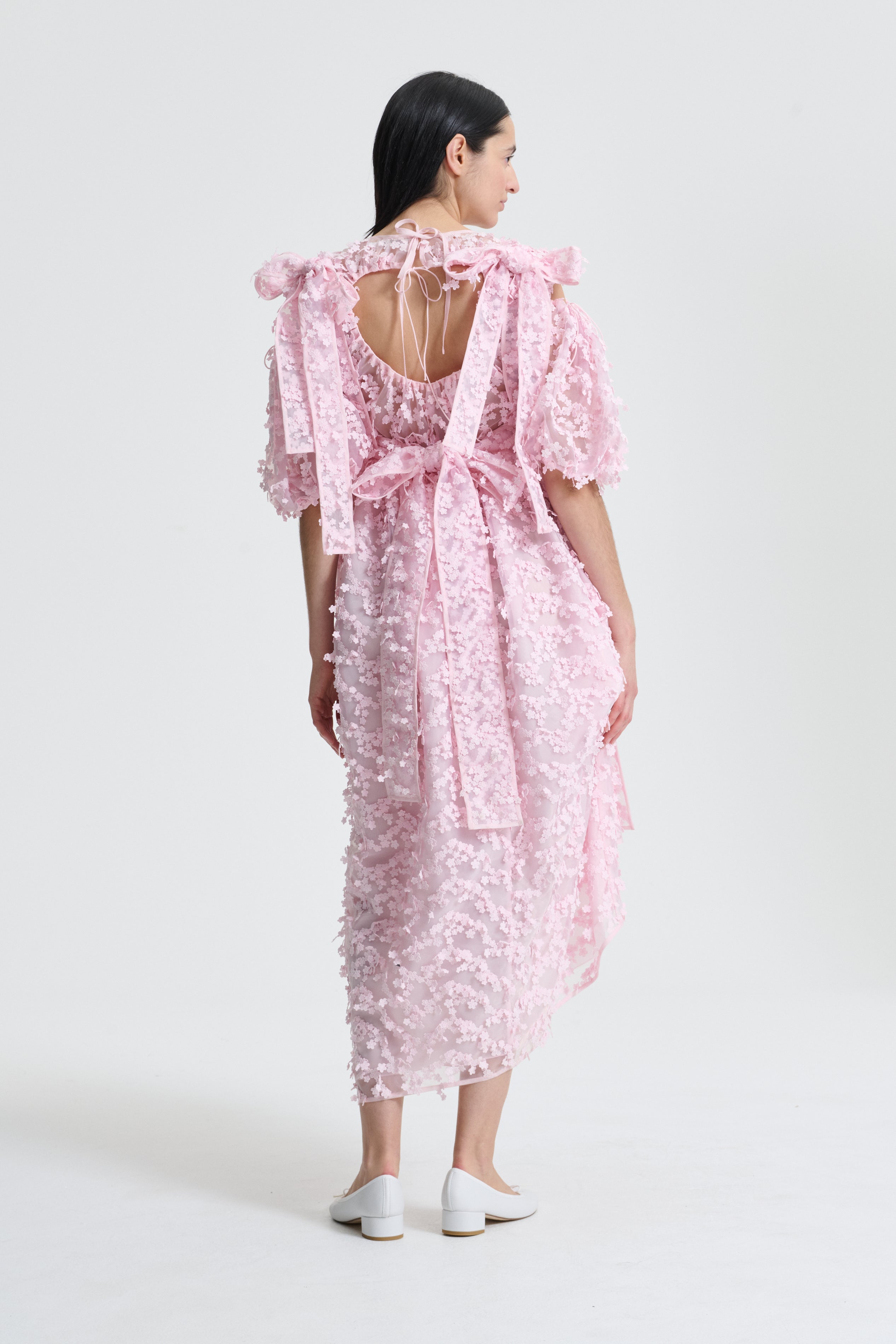 FUMICO | DRESS DAISY APPLIQUE ORGANZA PINK ARCHIVE