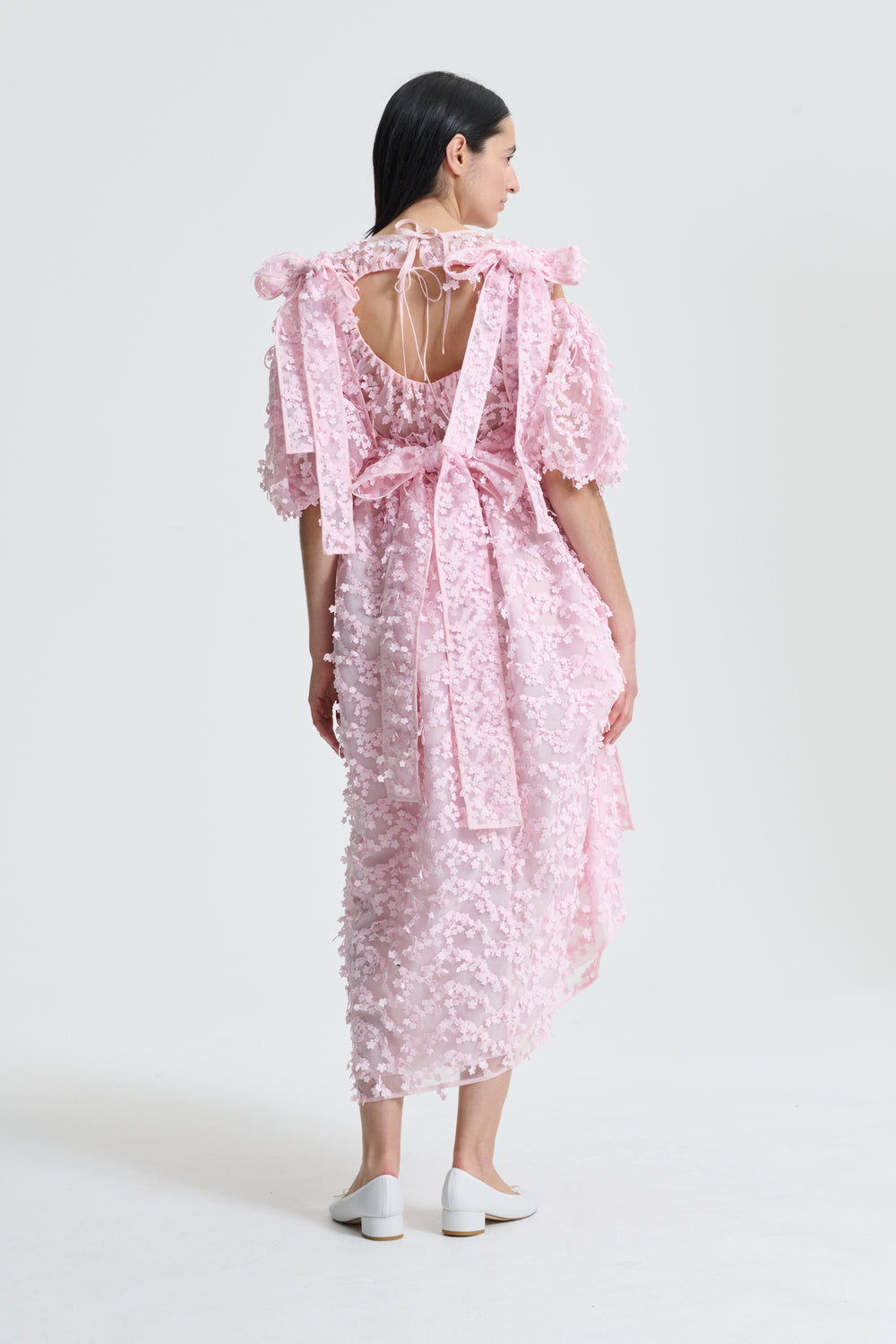 FUMICO | DRESS DAISY APPLIQUE ORGANZA PINK ARCHIVE