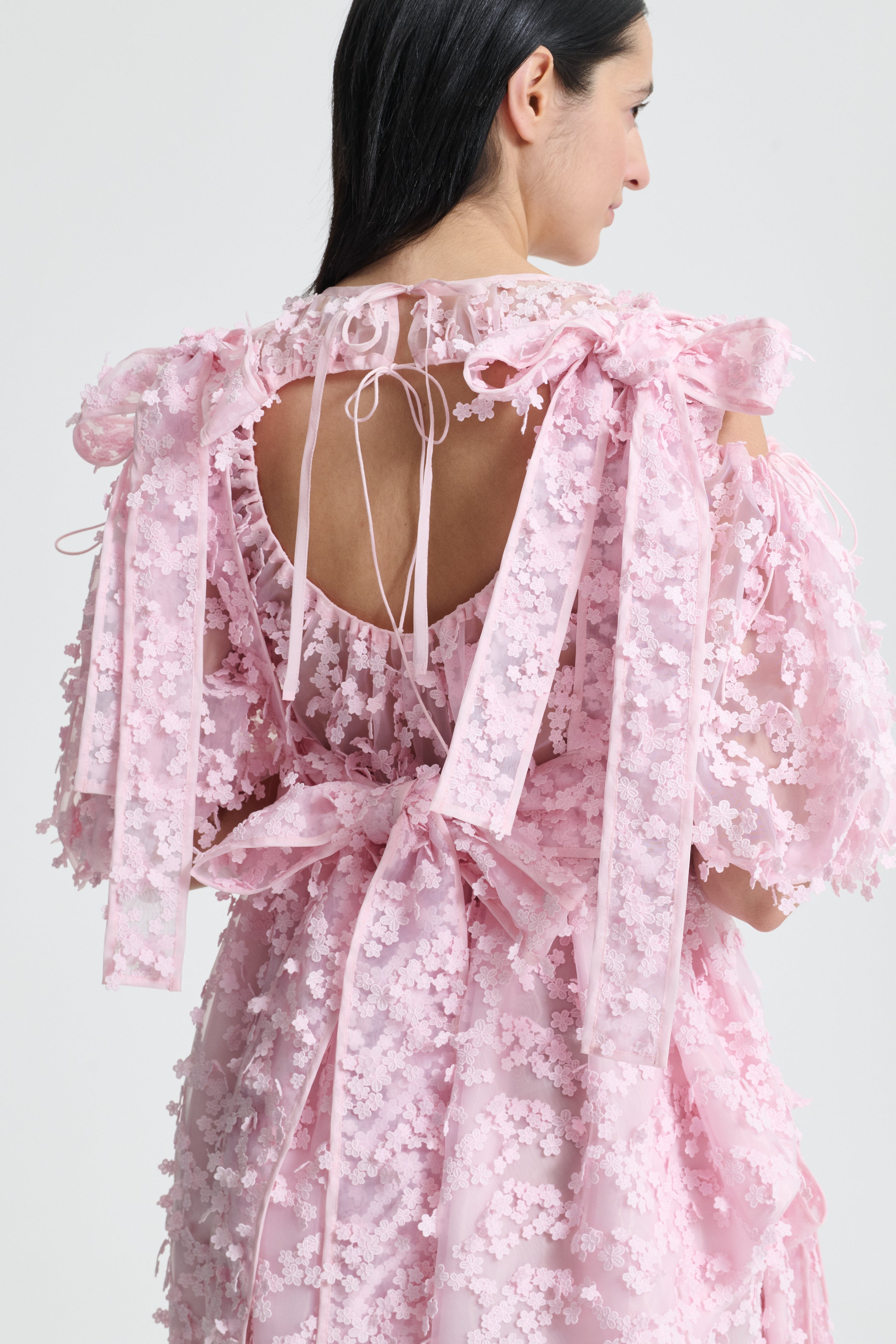 FUMICO | DRESS DAISY APPLIQUE ORGANZA PINK ARCHIVE