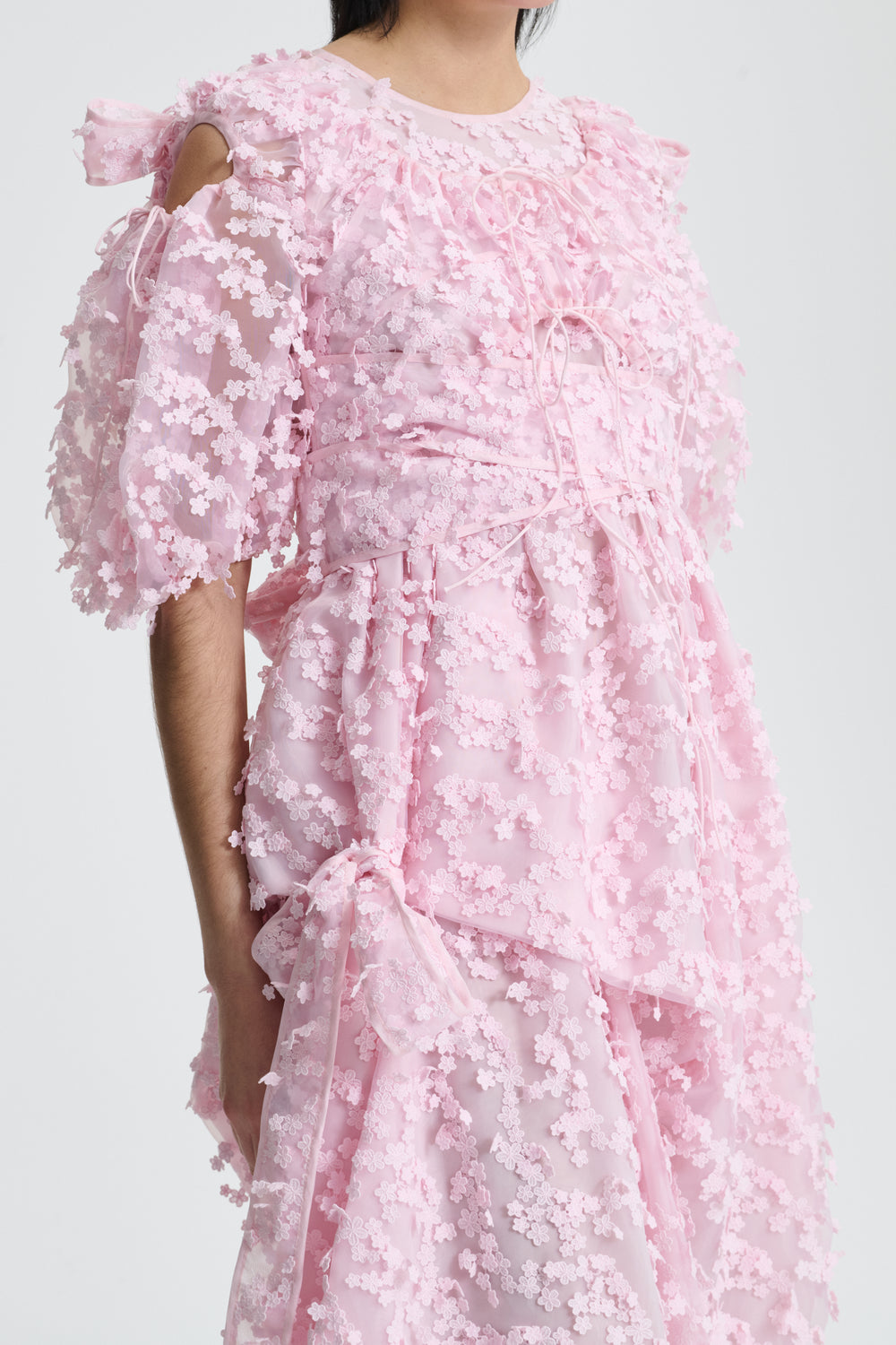 FUMICO | DRESS DAISY APPLIQUE ORGANZA PINK ARCHIVE