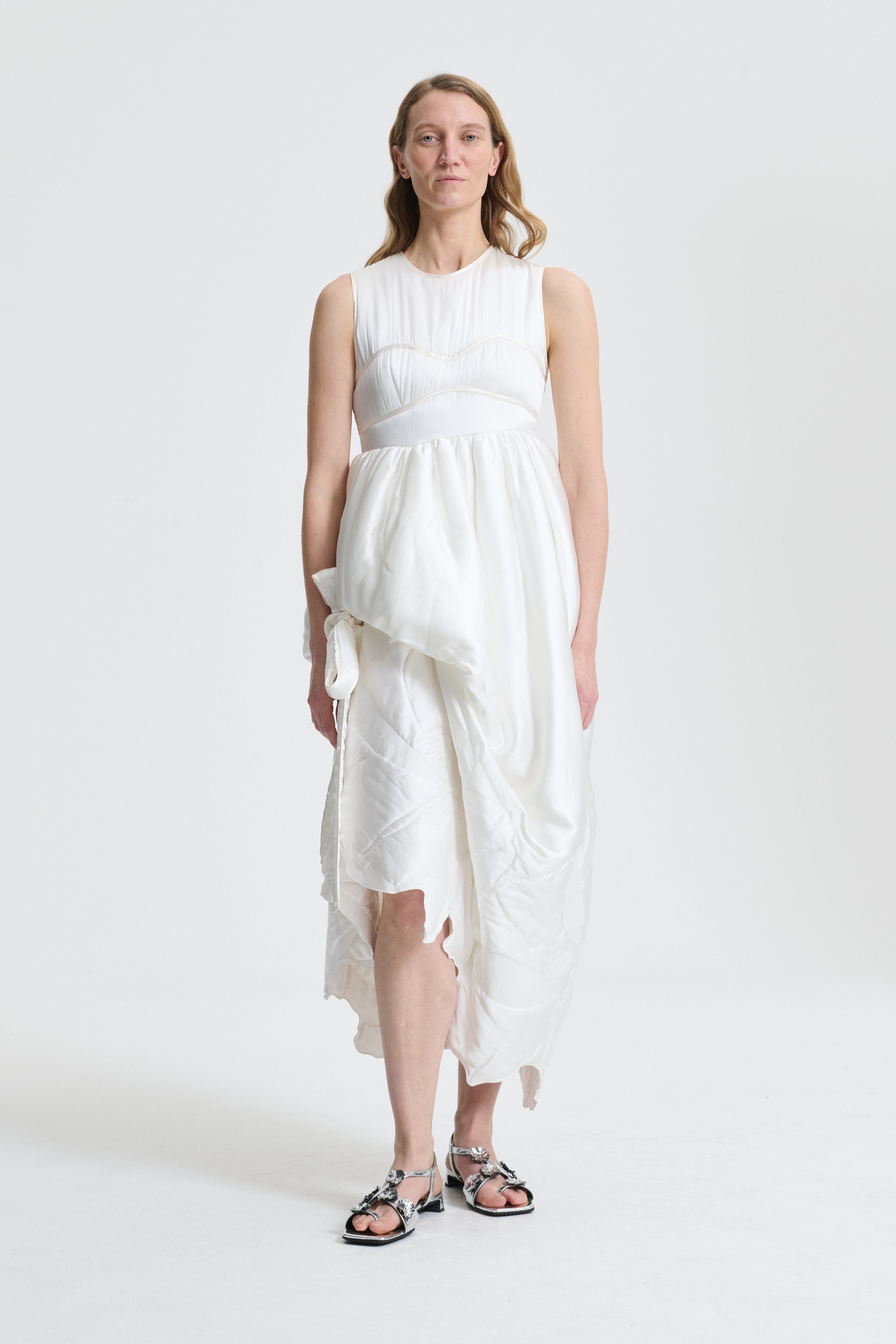 DORTHE | DRESS POPPY QUILTED SILK WHITE BRIDAL