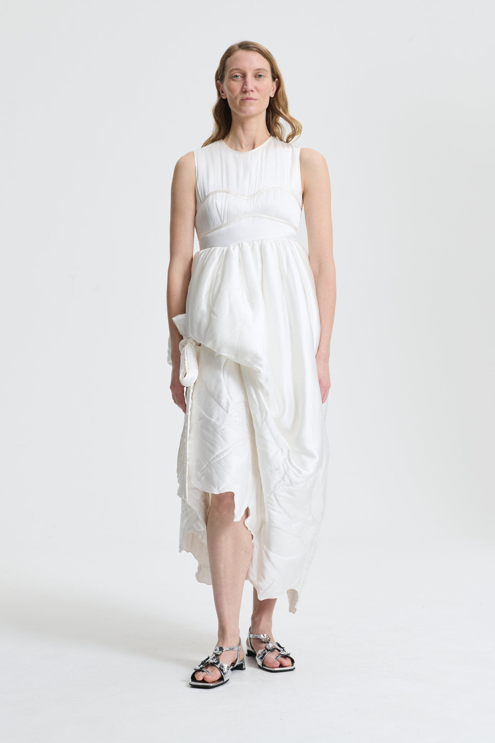 DORTHE | DRESS POPPY QUILTED SILK WHITE BRIDAL