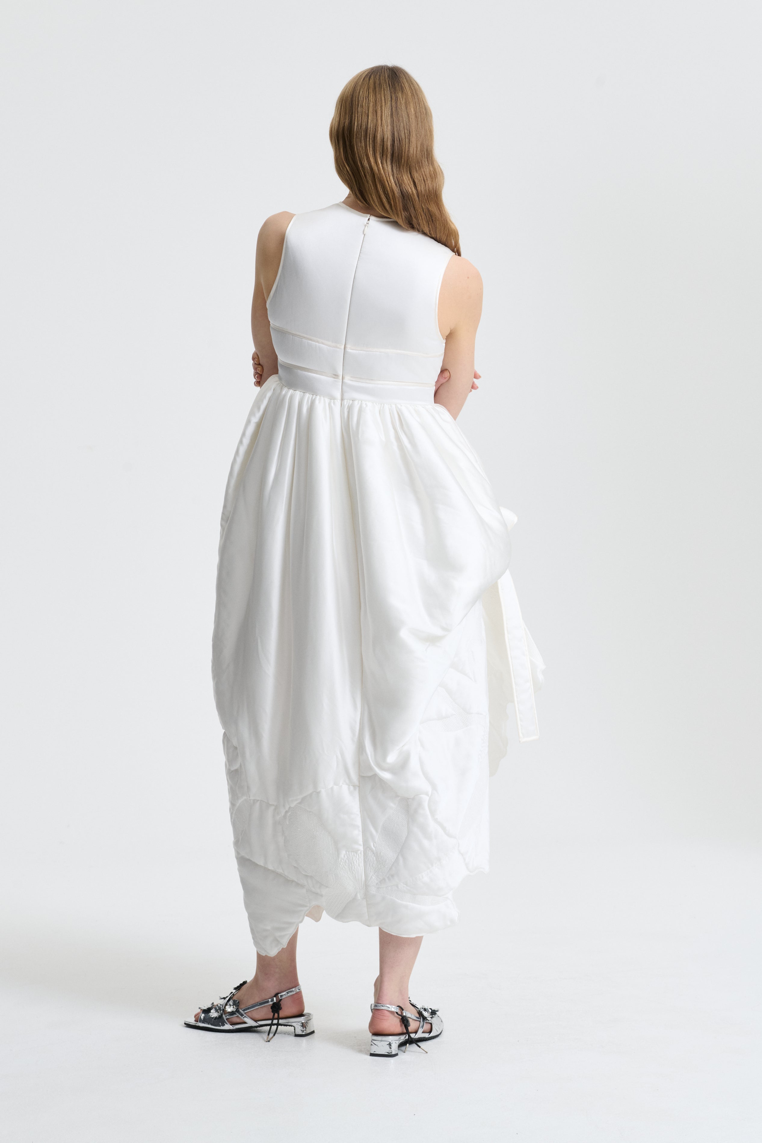 DORTHE | DRESS POPPY QUILTED SILK WHITE BRIDAL