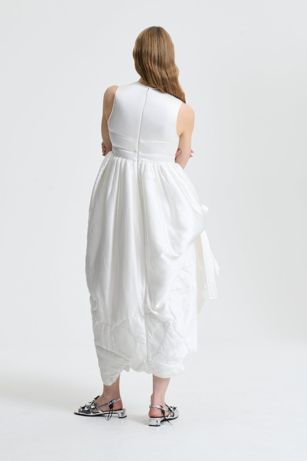 DORTHE | DRESS POPPY QUILTED SILK WHITE BRIDAL