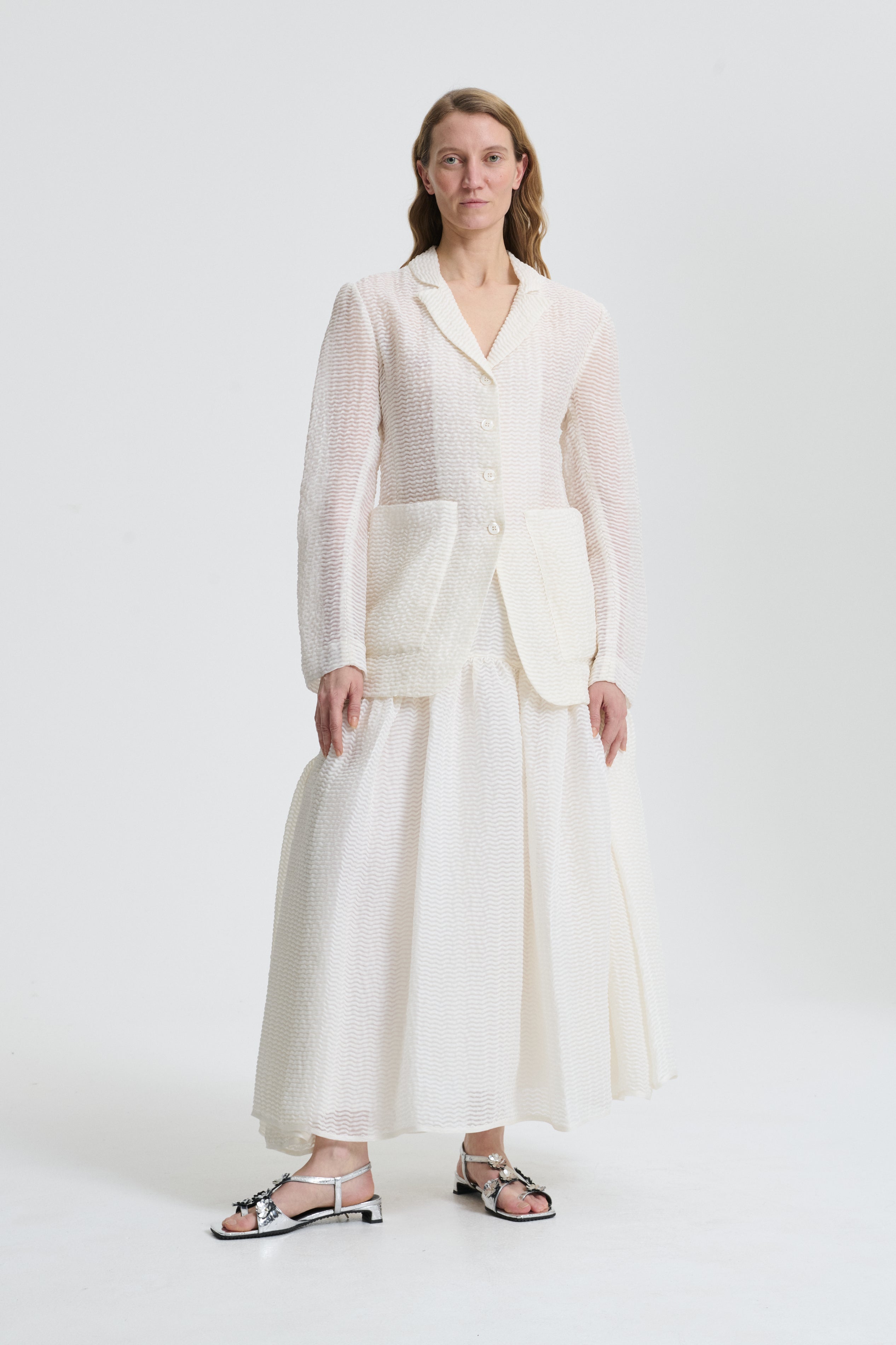 LEA & LILLY | JACKET AND SKIRT STREAM JACQUARD IVORY BRIDAL