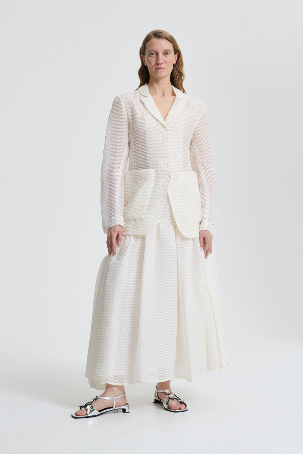 LEA & LILLY | JACKET AND SKIRT STREAM JACQUARD IVORY BRIDAL