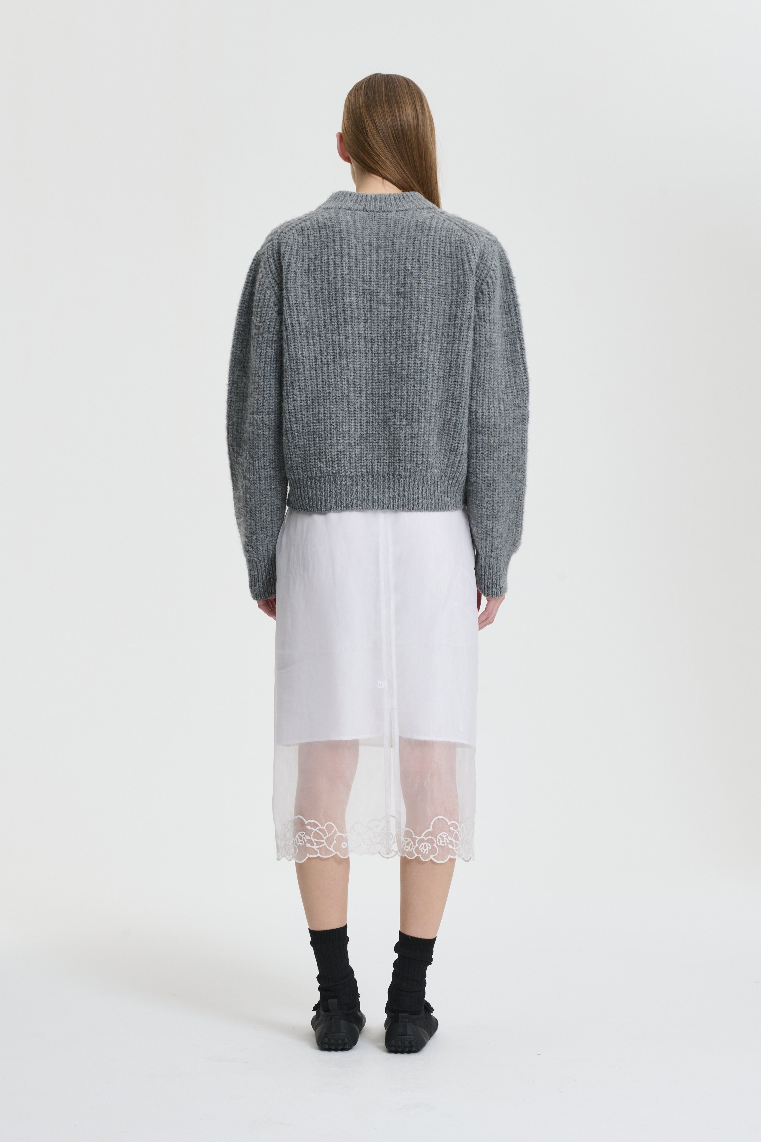 BEGA | PULLOVER FISHERMAN KNIT LIGHT GREY