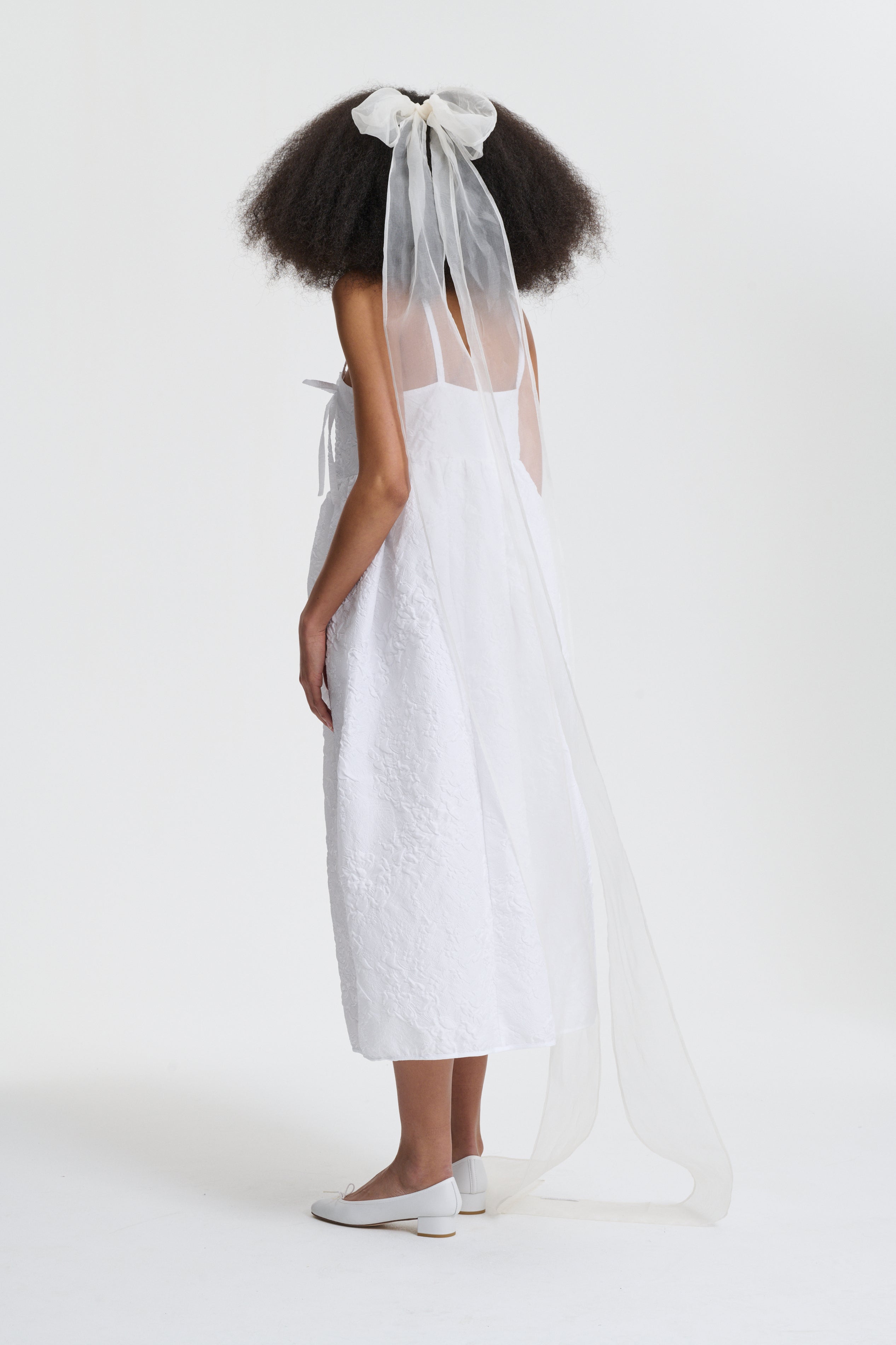 AMBRA | DRESS DAHLIA MATELASSE WHITE