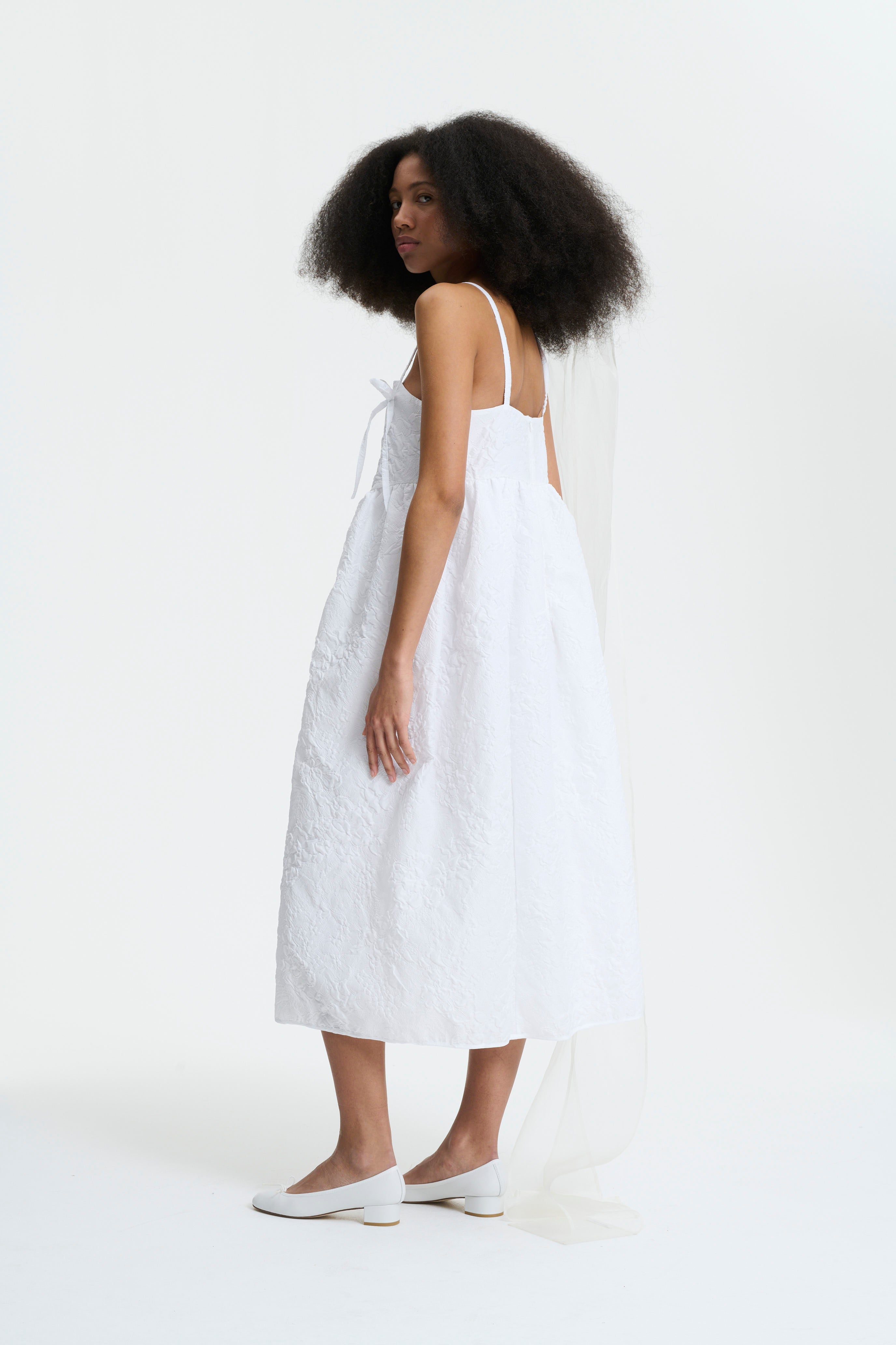 AMBRA | DRESS DAHLIA MATELASSE WHITE