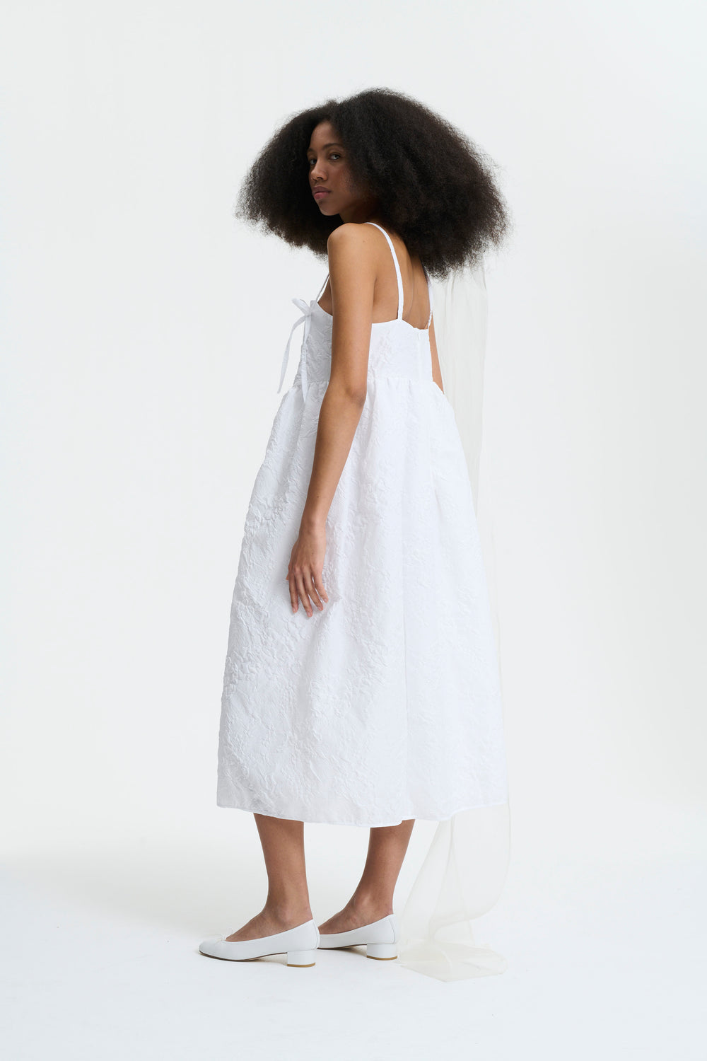 AMBRA | DRESS DAHLIA MATELASSE WHITE