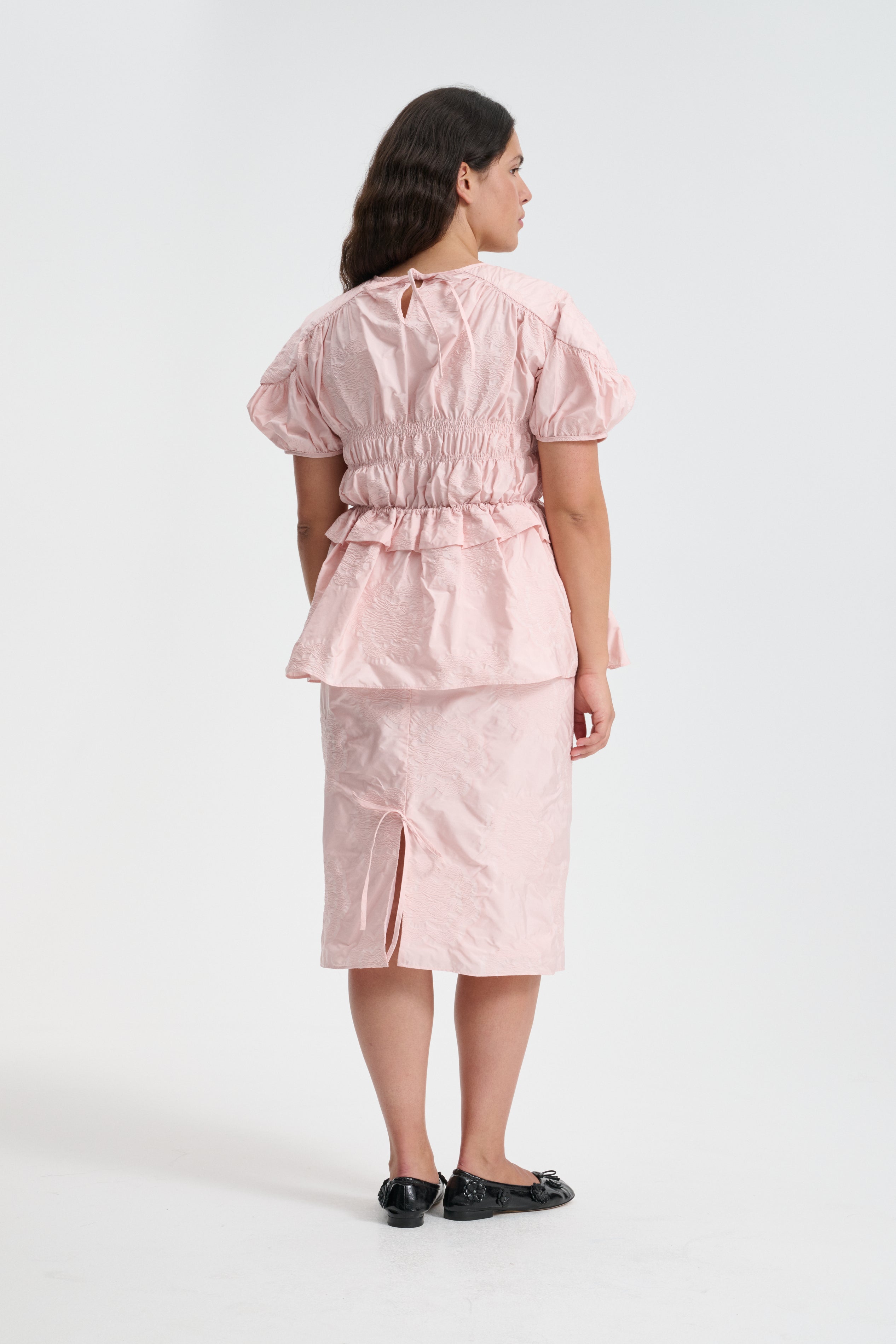 BROOKLYN | TOP BORUS JACQUARD BLUSH PINK