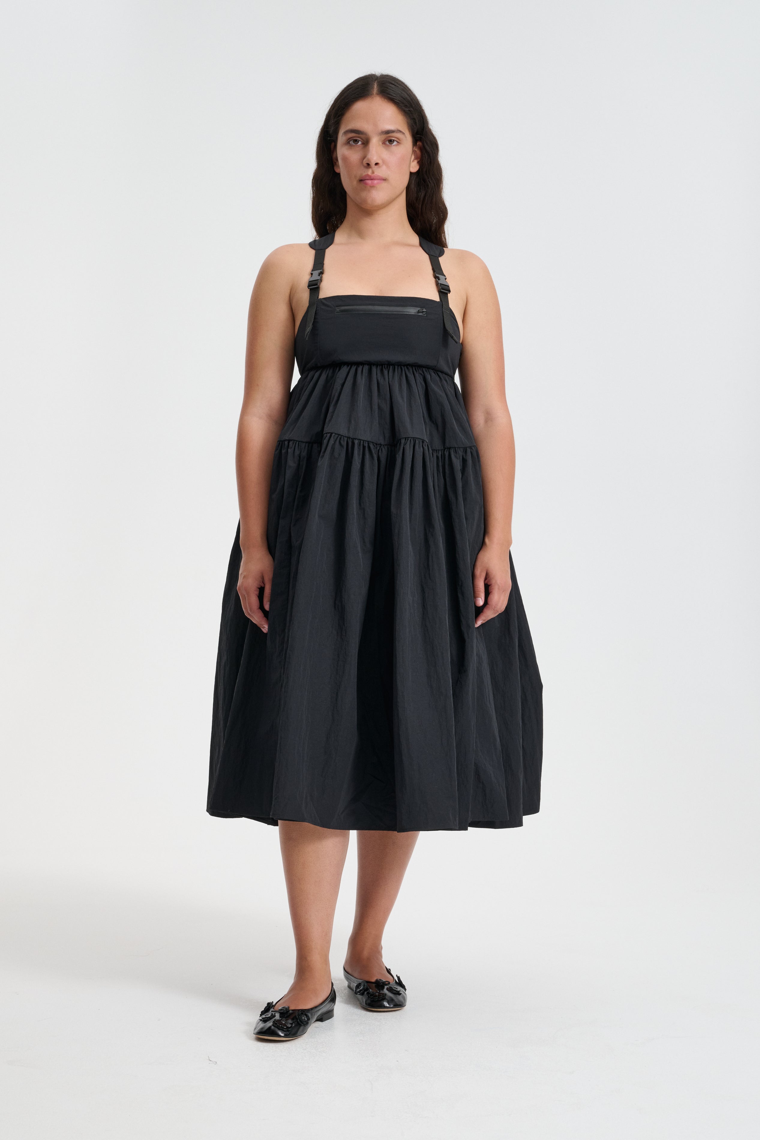 BAILEY | DRESS RECYCLED TAFFETA BLACK