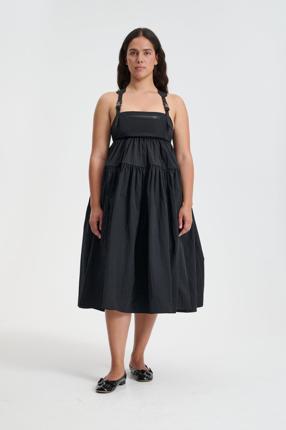 BAILEY | DRESS RECYCLED TAFFETA BLACK
