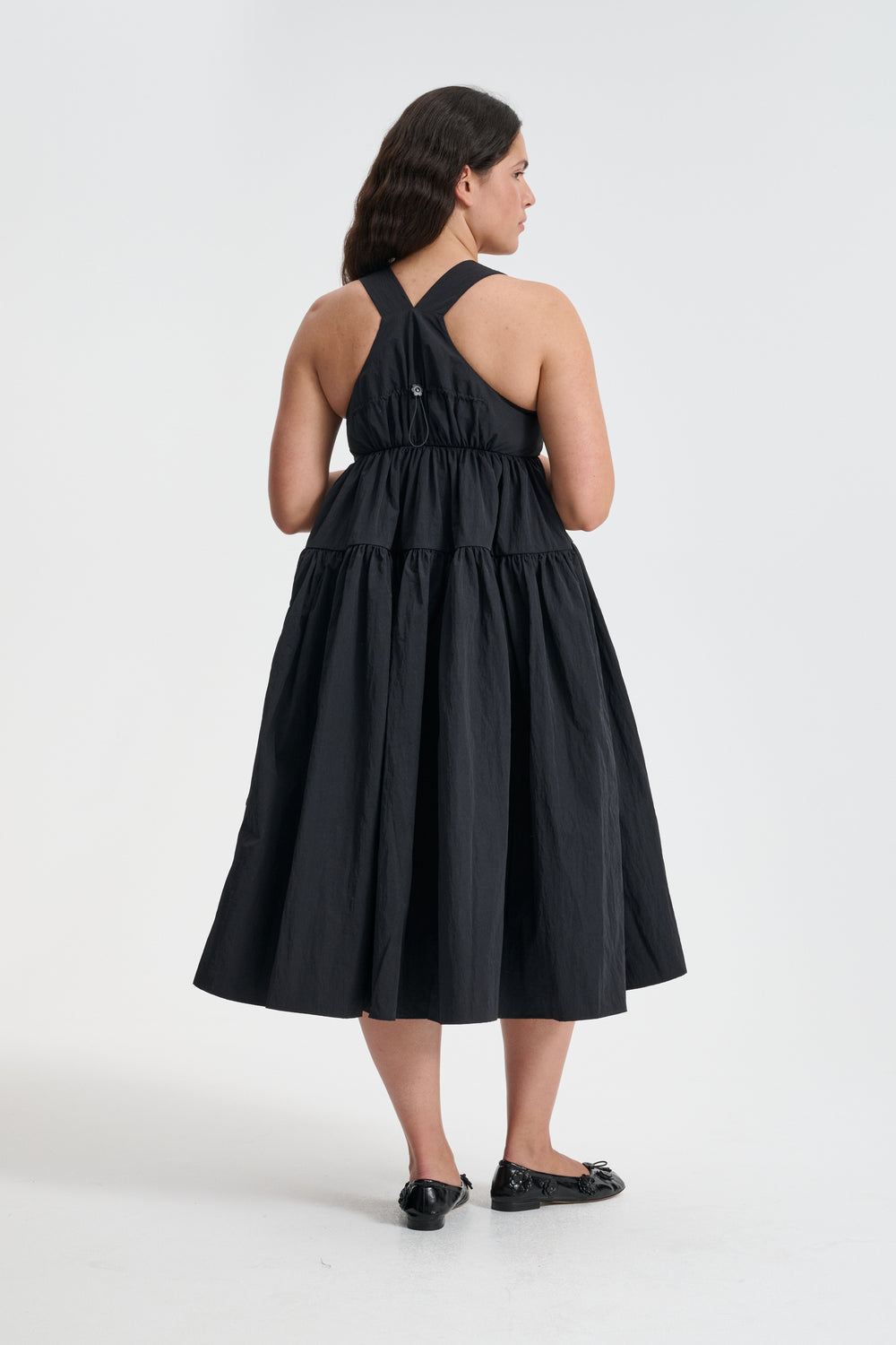BAILEY | DRESS RECYCLED TAFFETA BLACK