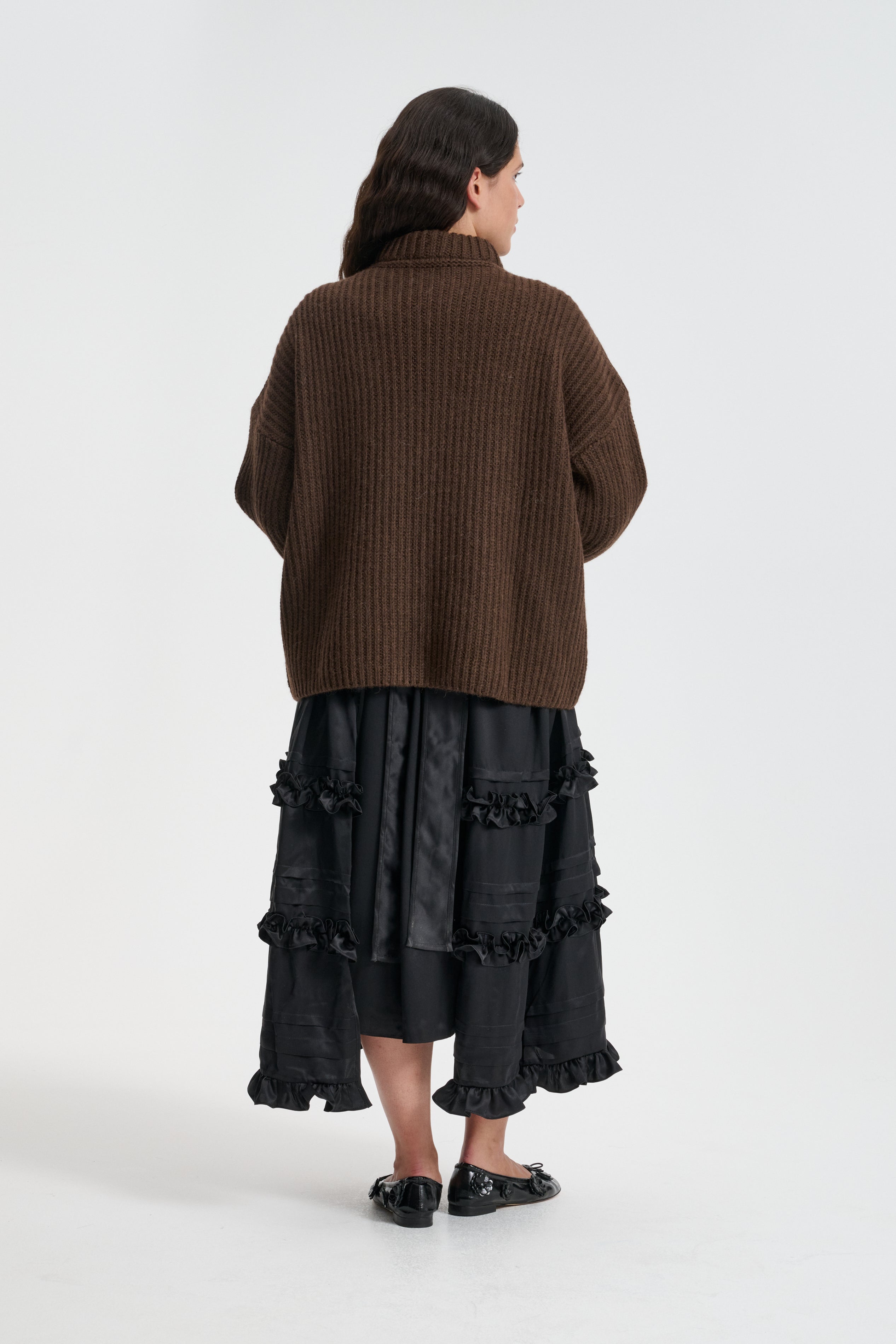 BELINDA | JUMPER CABLE KNIT BROWN