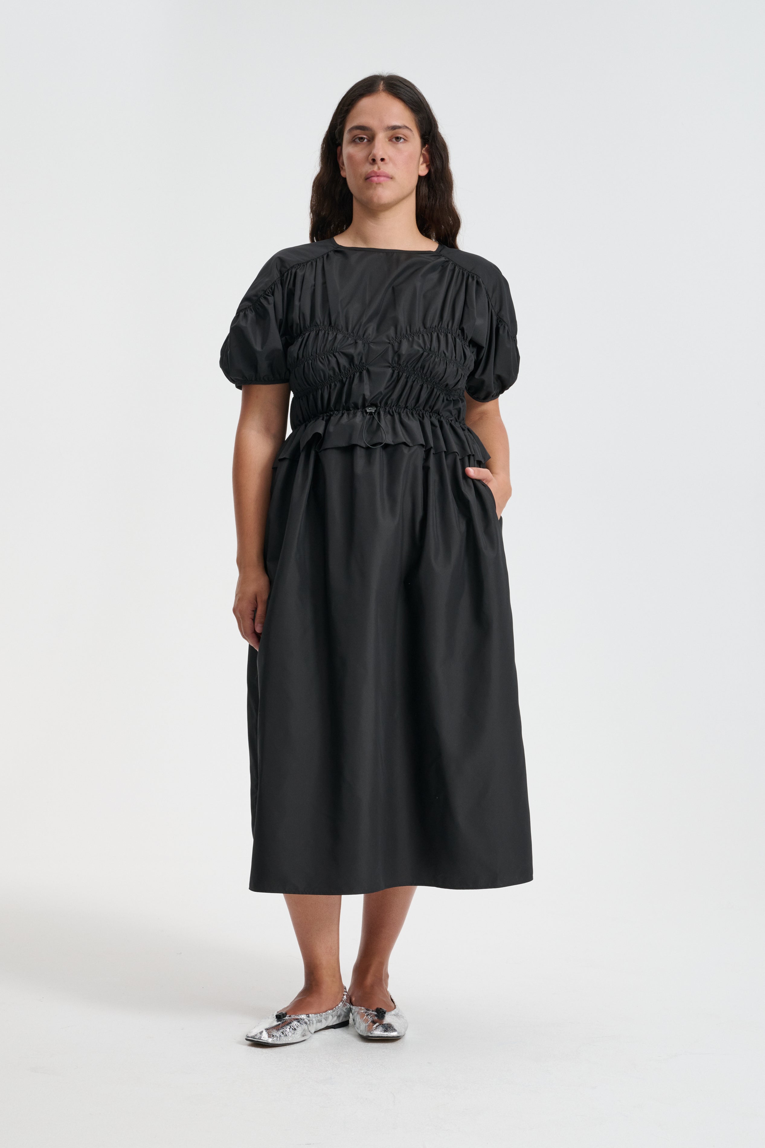 BETSY | DRESS RECYCLED FAILLE BLACK