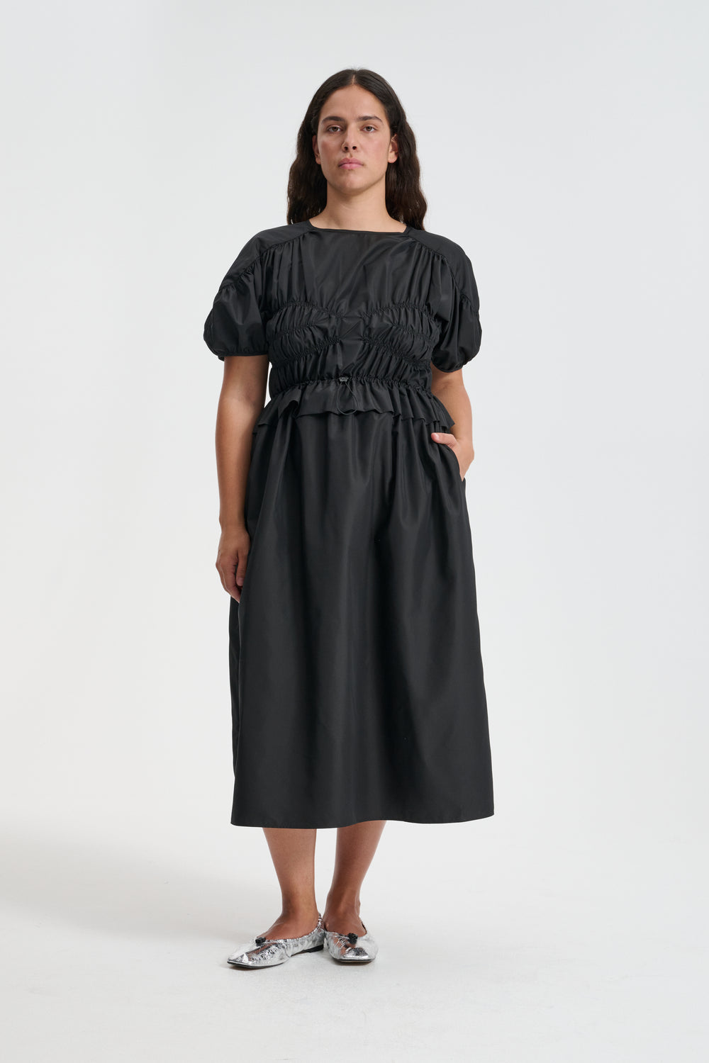 BETSY | DRESS RECYCLED FAILLE BLACK
