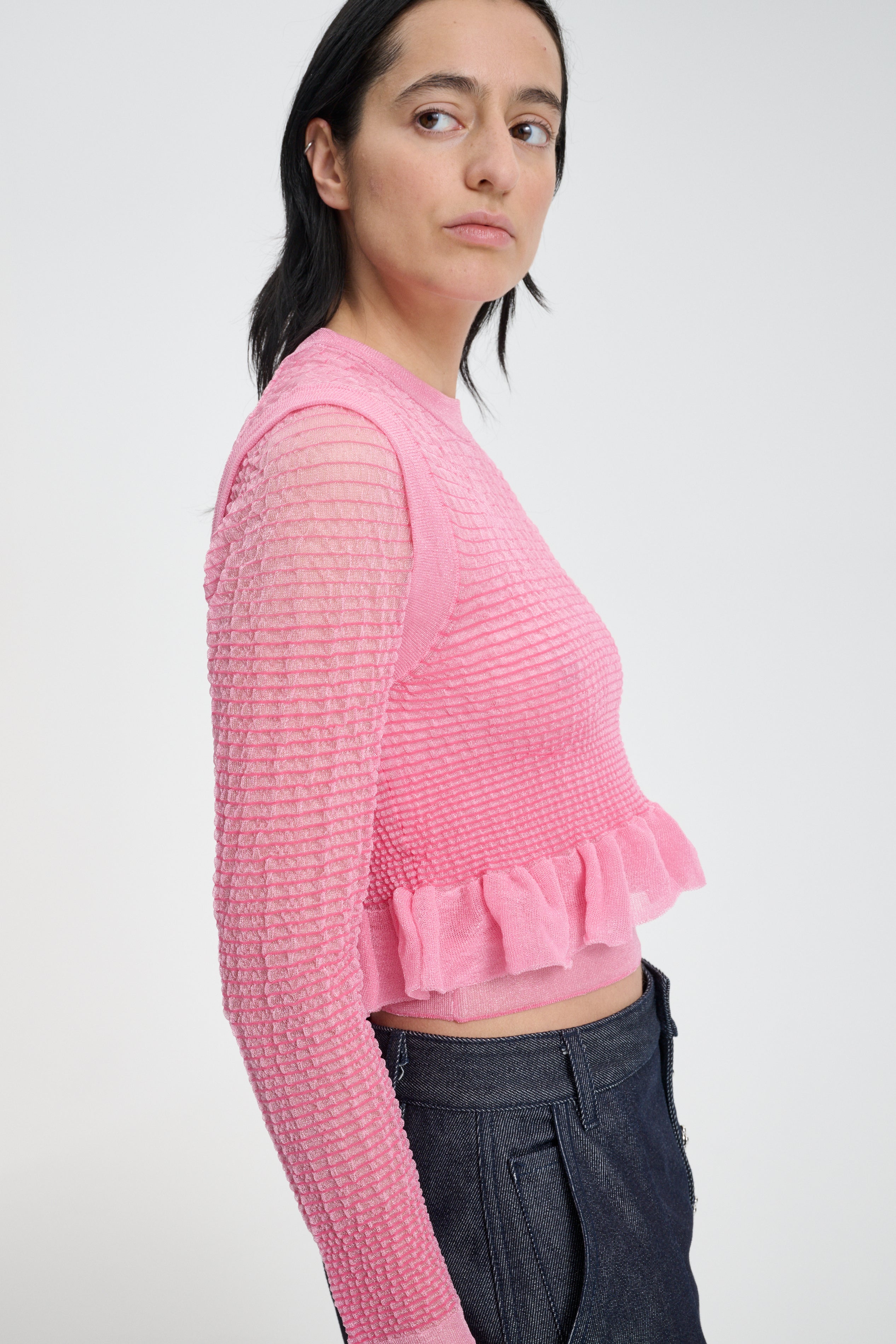 CBCELIA | VEST SHEER SUMMER KNIT PINK