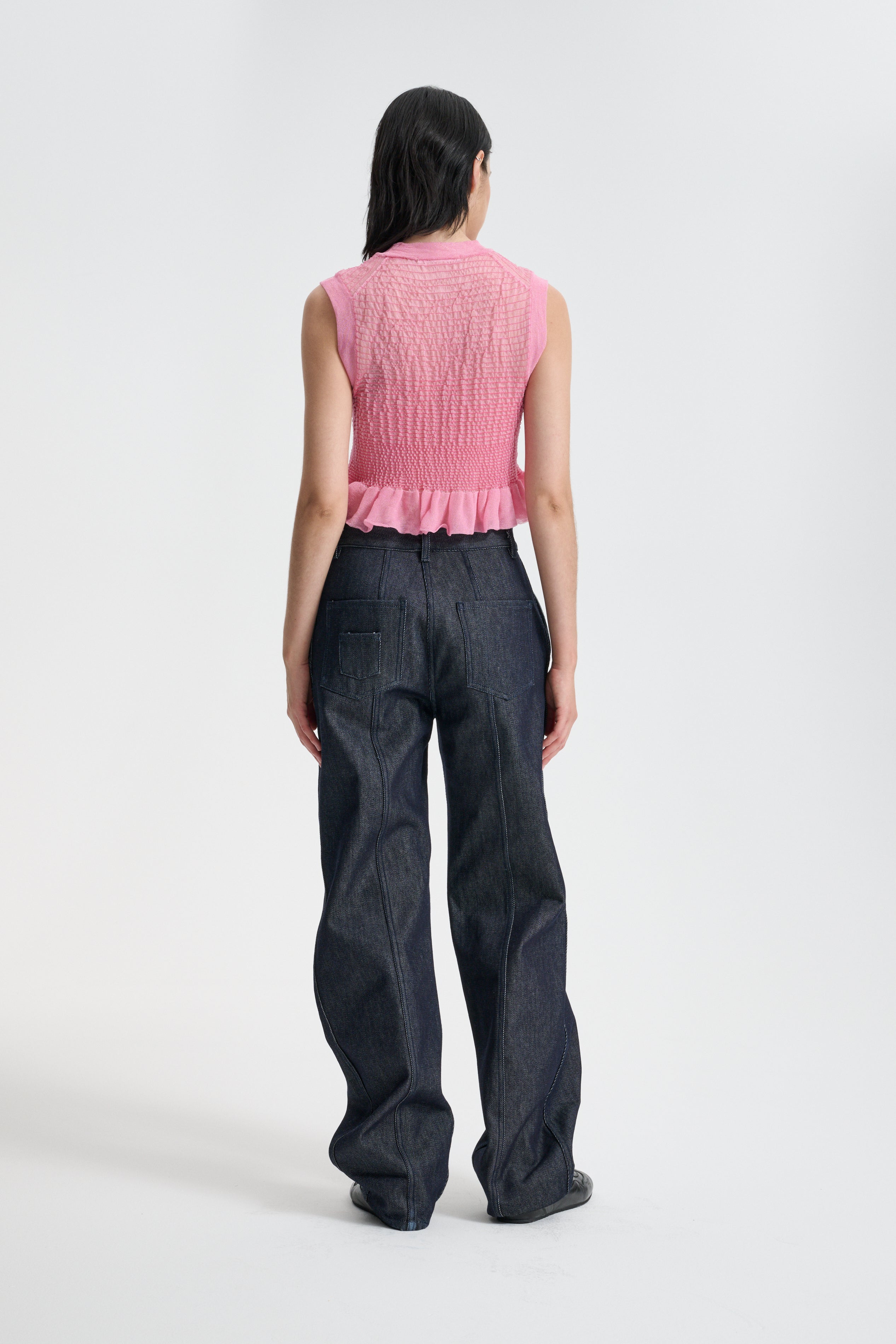 CBCELIA | VEST SHEER SUMMER KNIT PINK