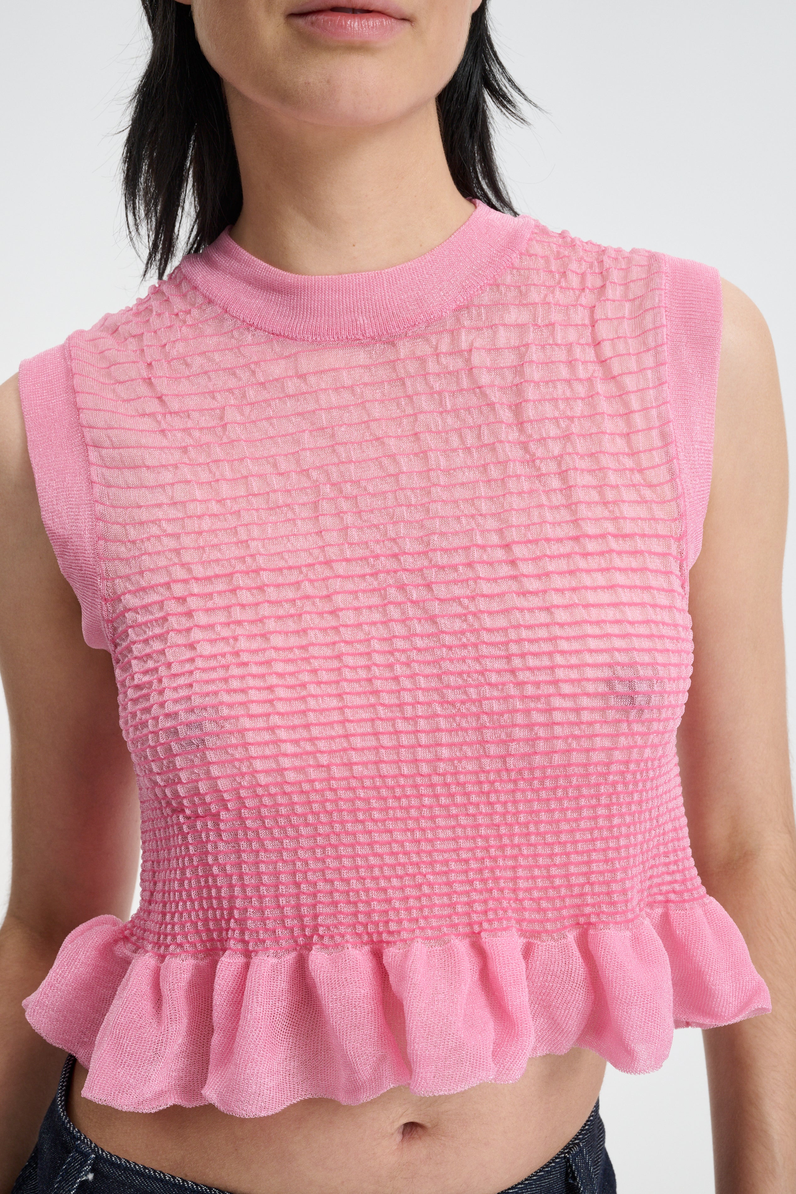 CBCELIA | VEST SHEER SUMMER KNIT PINK