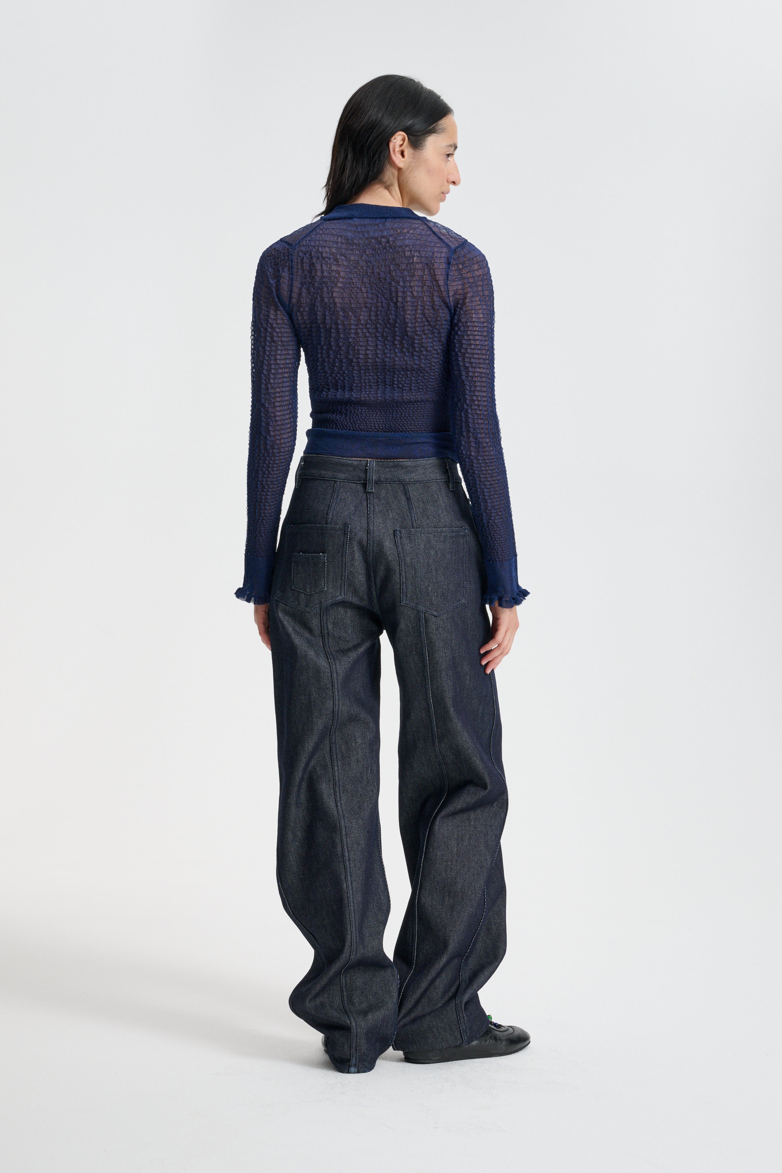 CBCORALI | TOP SHEER SUMMER KNIT NAVY