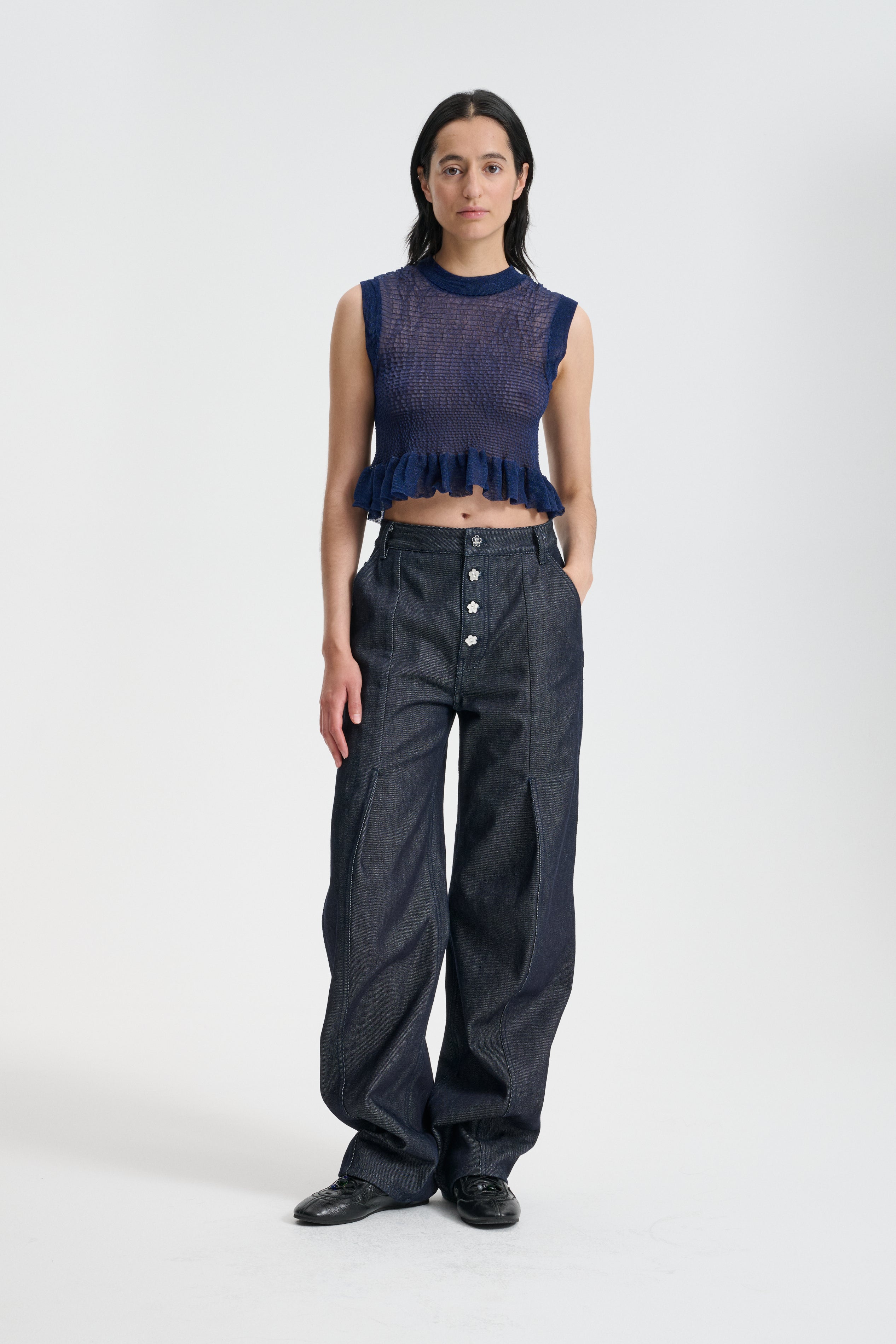 CBCELIA | VEST SHEER SUMMER KNIT NAVY