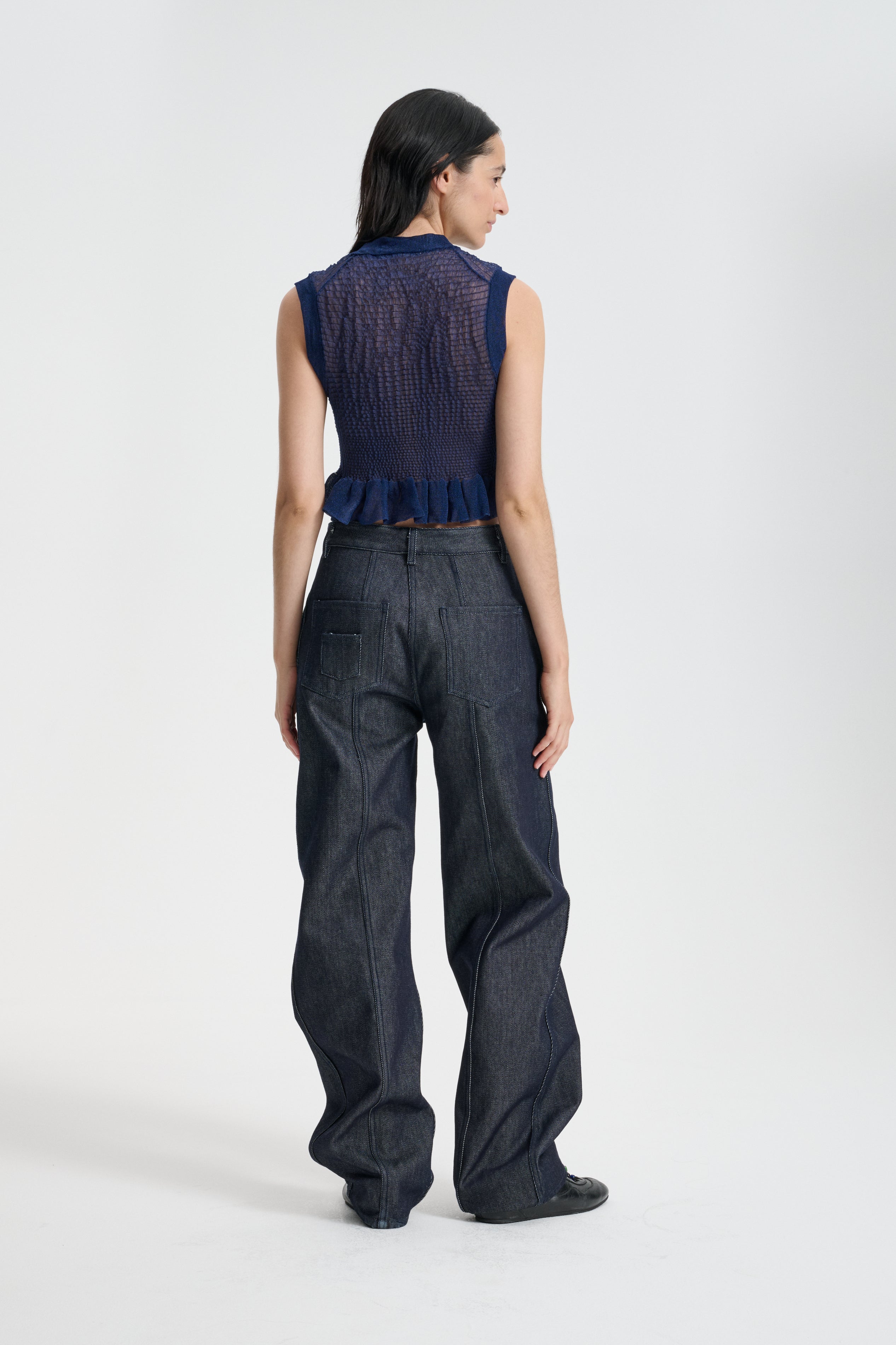 CBCELIA | VEST SHEER SUMMER KNIT NAVY