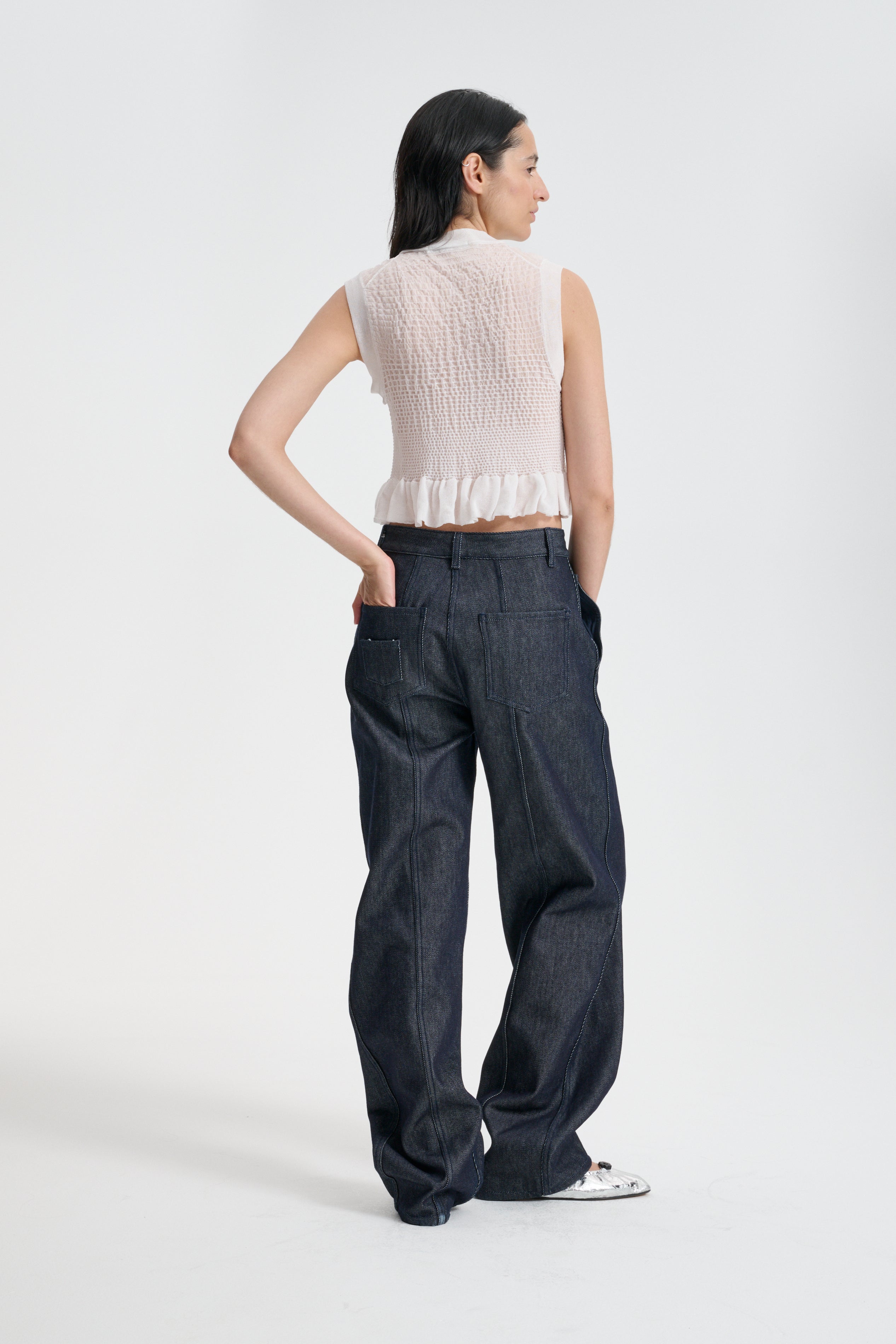 CBCELIA | VEST SHEER SUMMER KNIT WHITE