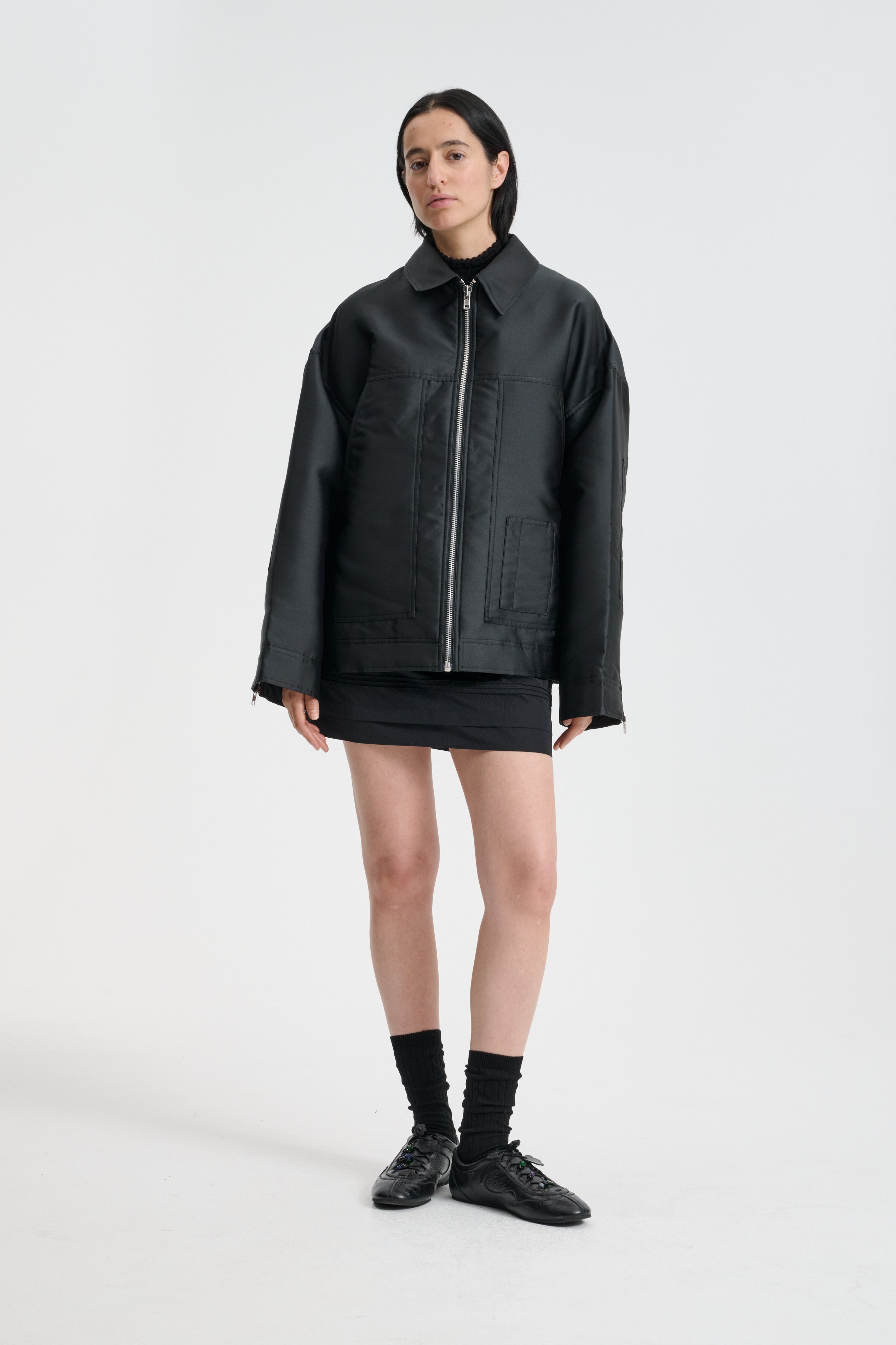 OLPA | JACKET LUSTRE TWILL BLACK NONA