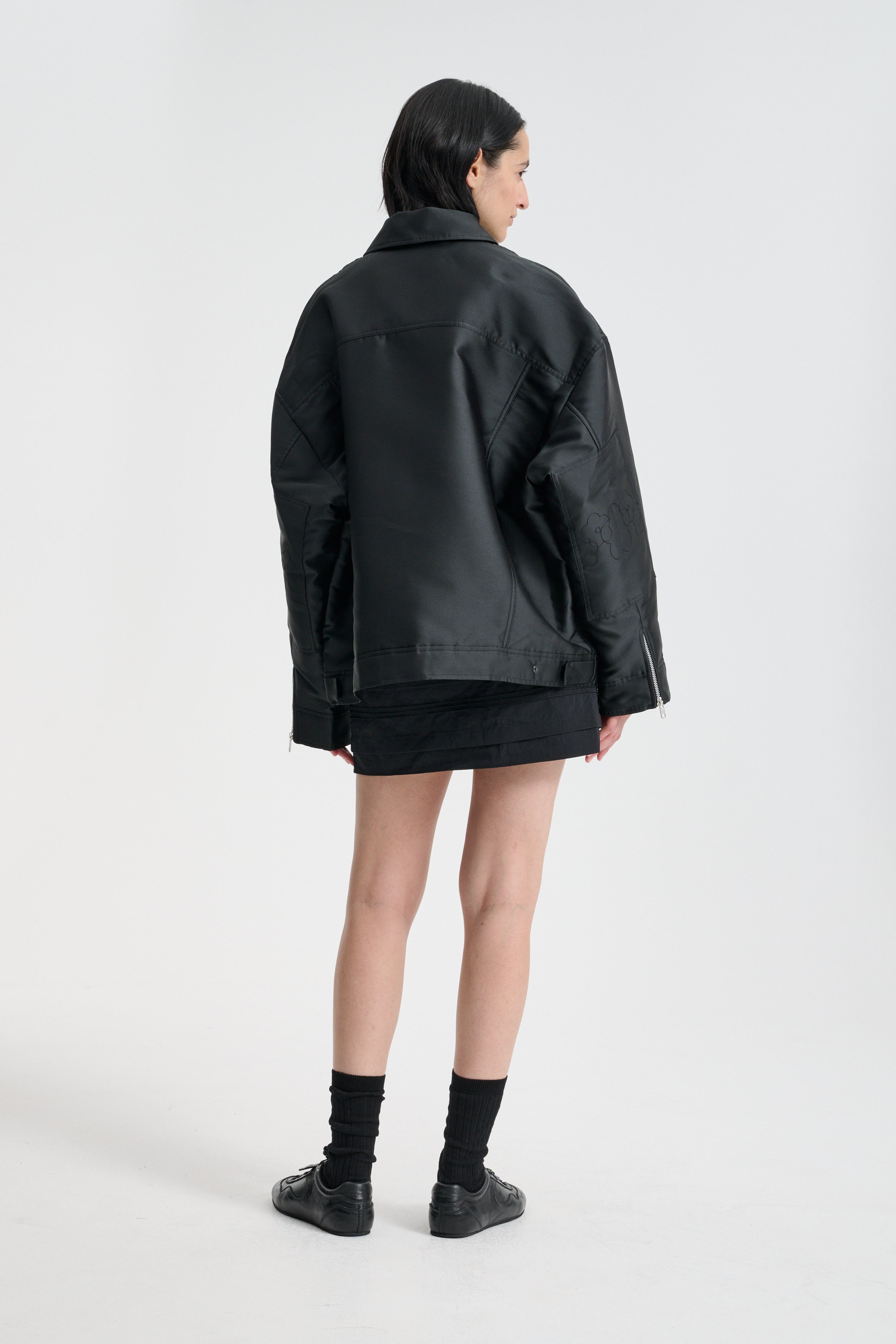 OLPA | JACKET LUSTRE TWILL BLACK NONA