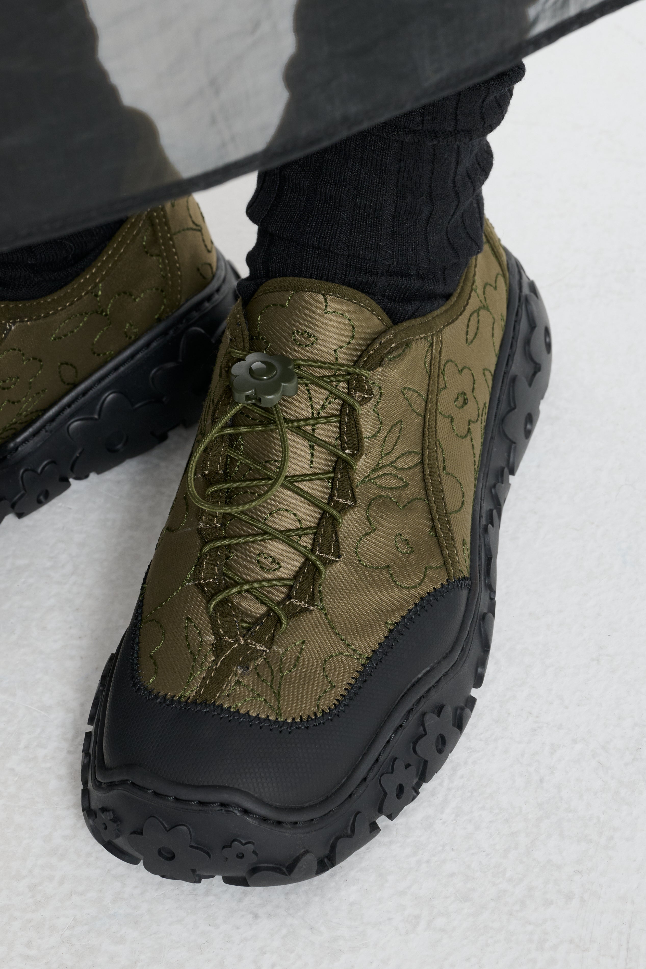 CBALINA | SNEAKERS EMBROIDERED SATIN OLIVE